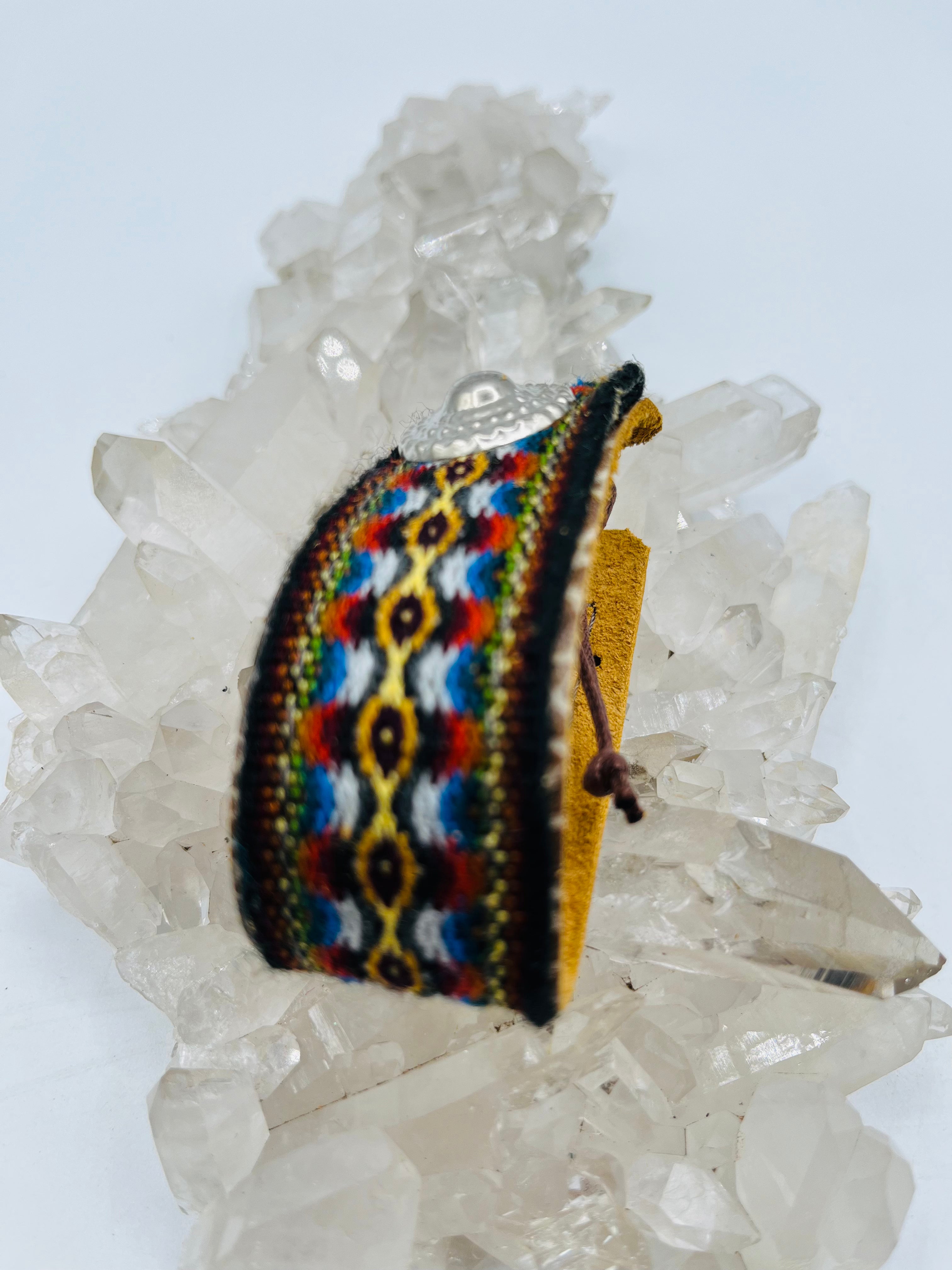 Leather Adjustable Textile Bracelet