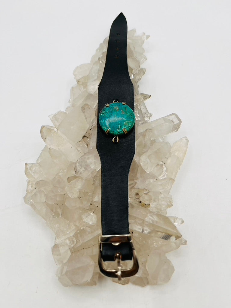Leather Gem Buckle Bracelet