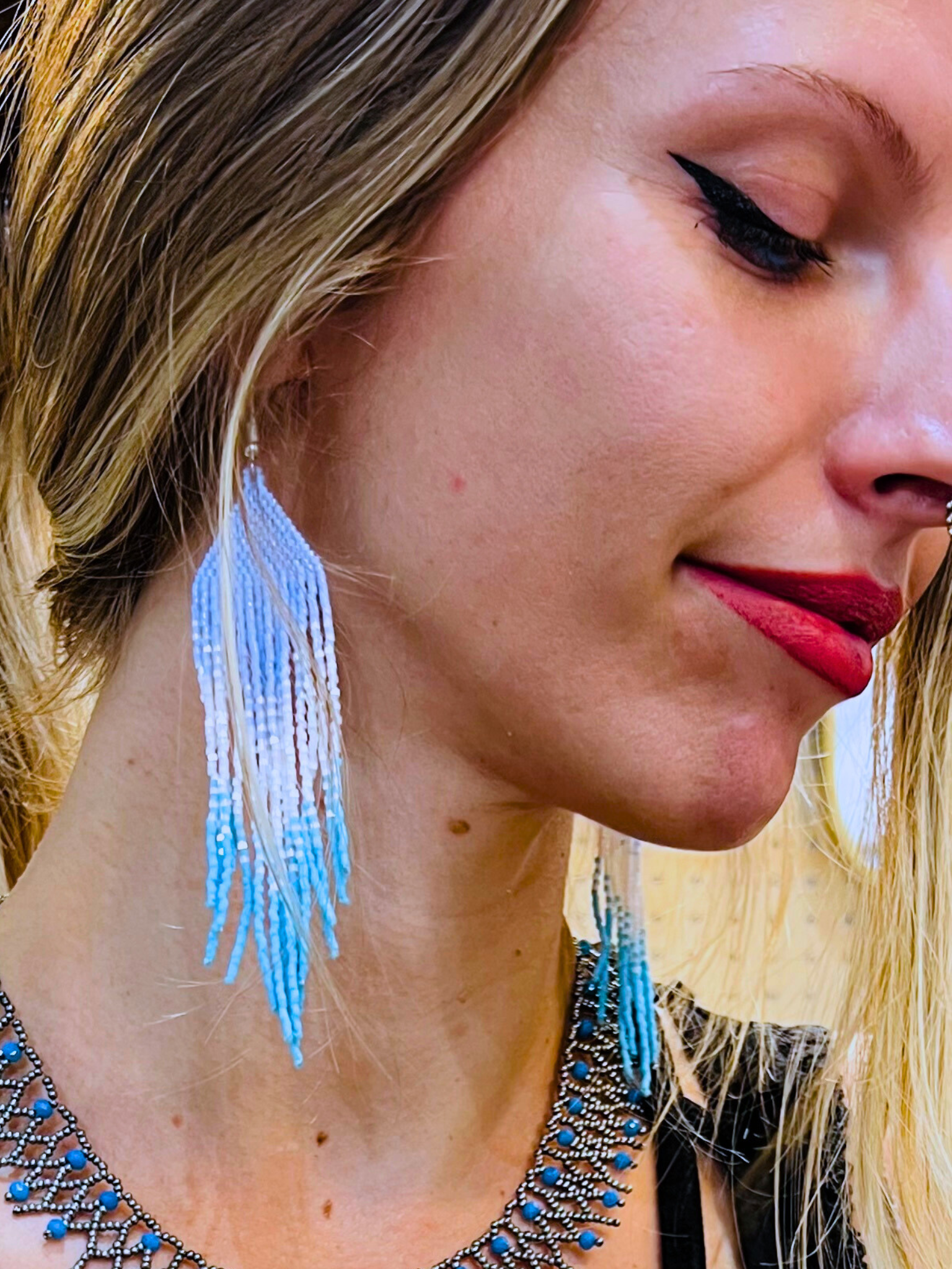 Sombra Beaded Fringe Earrings | Collective Journey Art