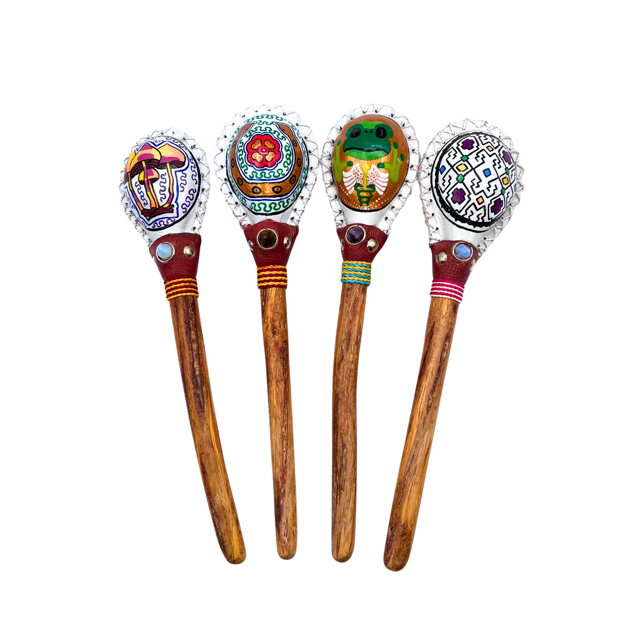 Shipiba Maraca-Leather Top