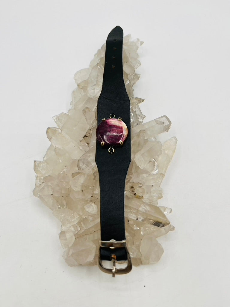 Leather Gem Buckle Bracelet