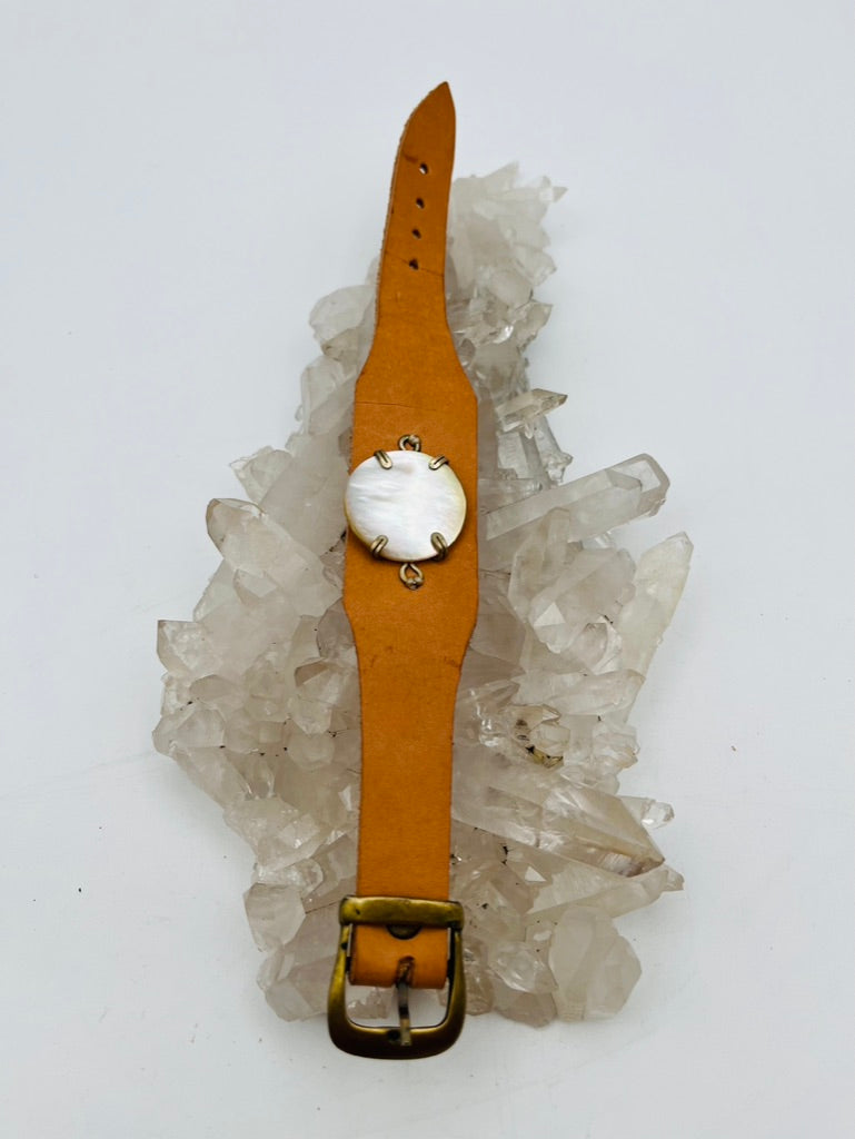 Leather Gem Buckle Bracelet