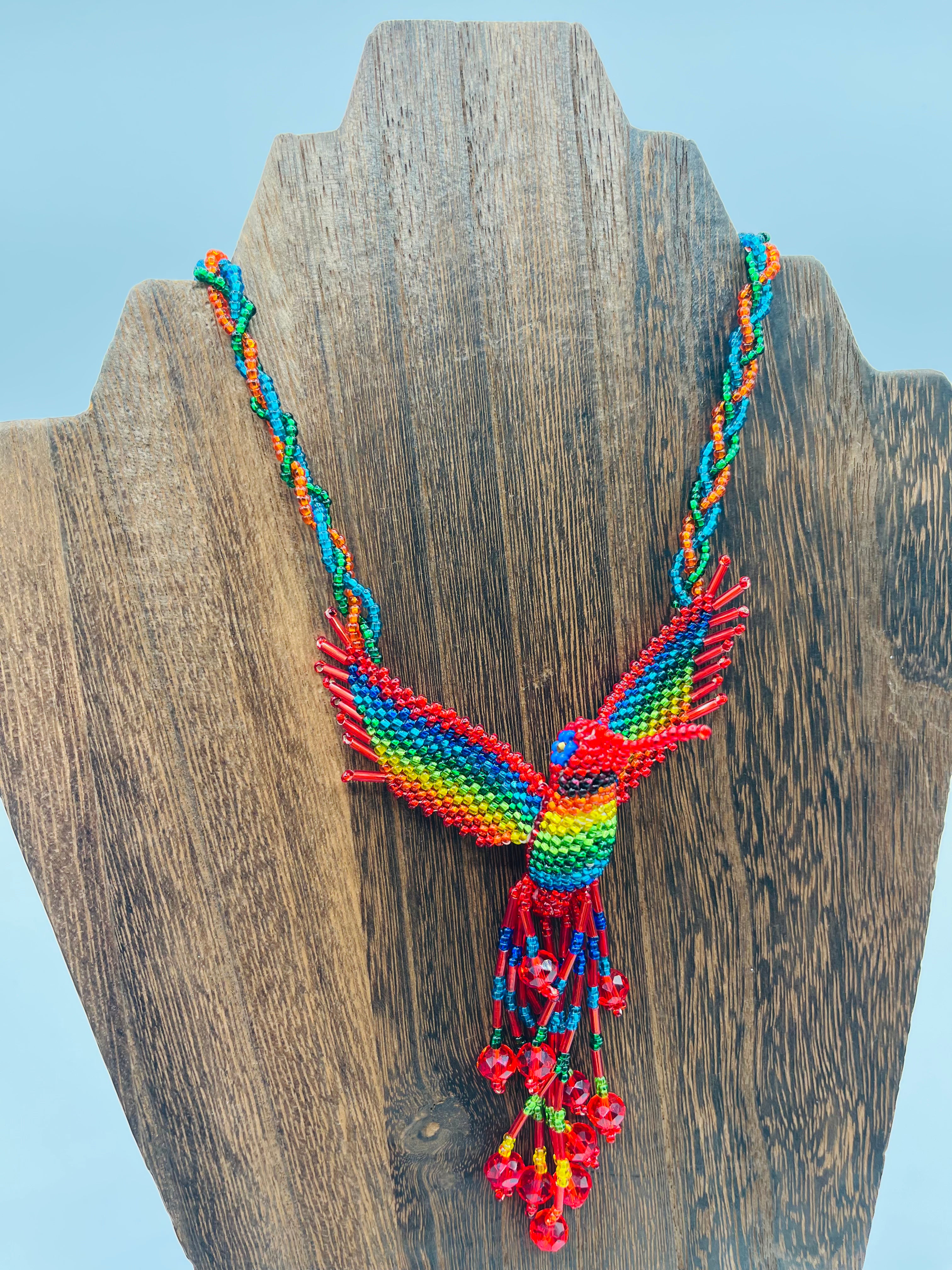 Colibri/Hummingbird Necklace-Czech Beads