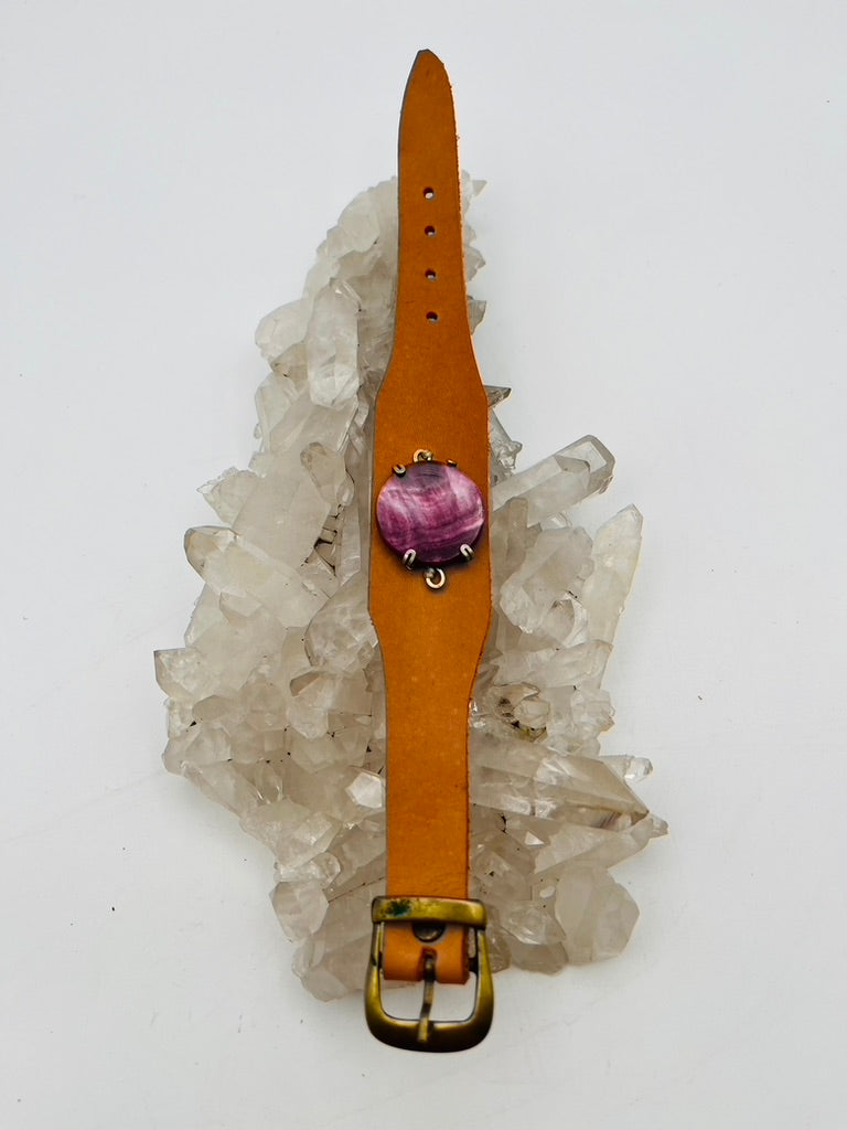 Leather Gem Buckle Bracelet