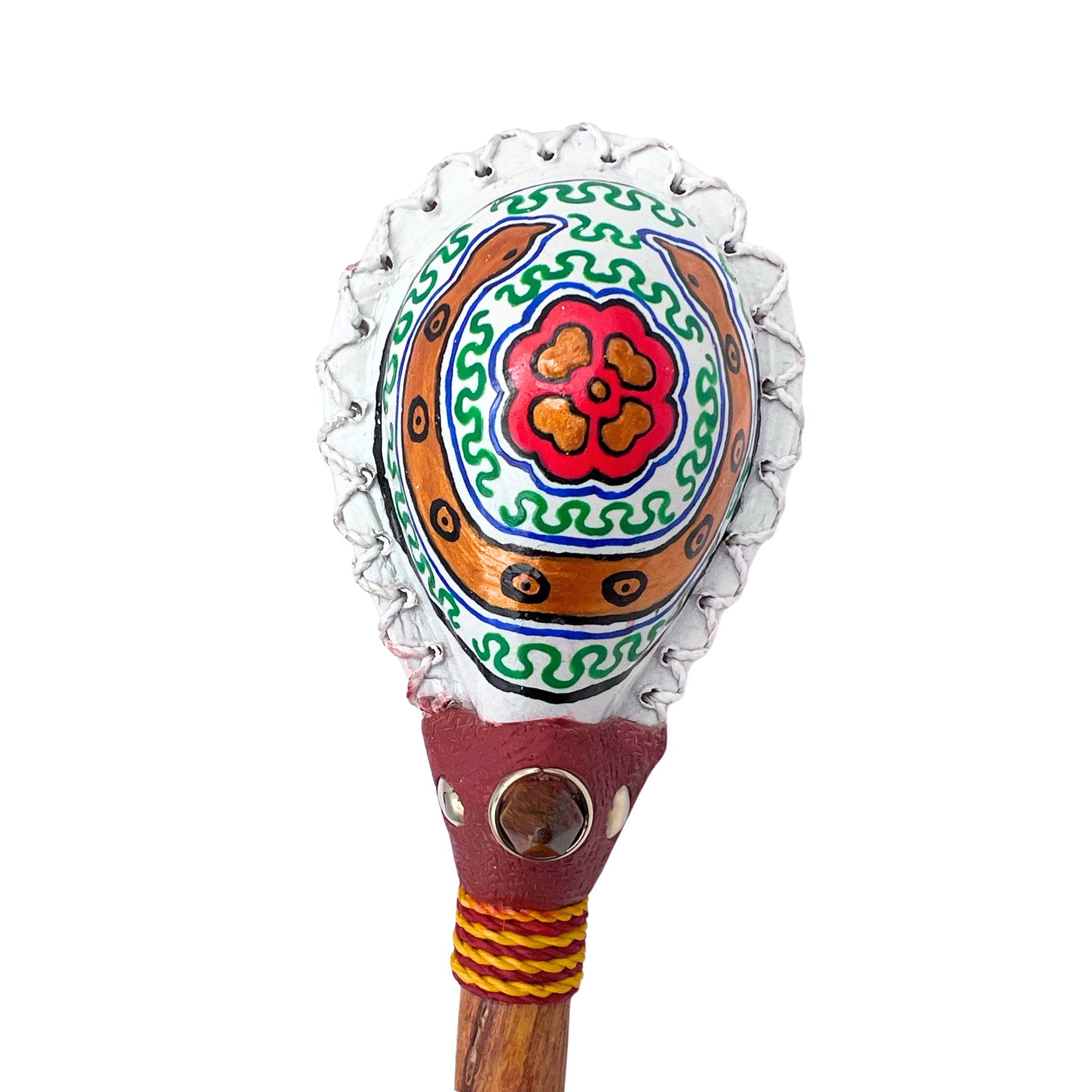 Shipiba Maraca-Leather Top