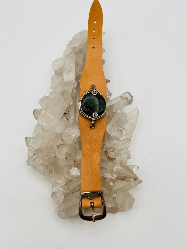 Leather Gem Buckle Bracelet