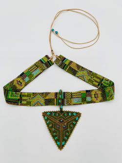 Pyramid Pendant Choker/Headpiece- 12 line