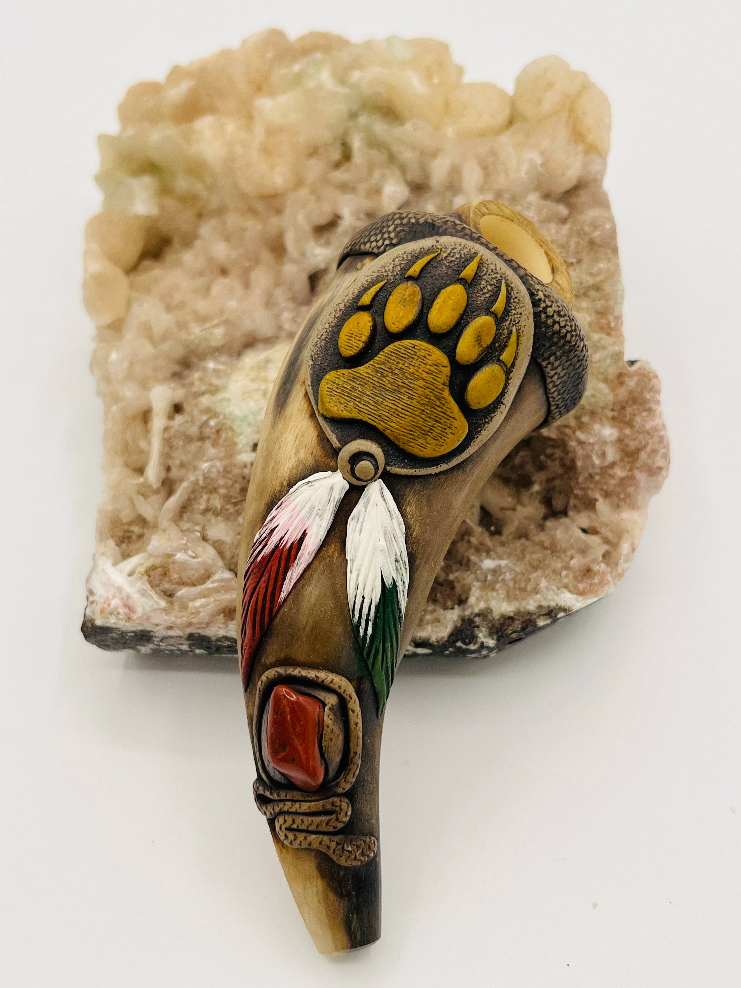 Tagua Seed Head-Bull Horn Pipe