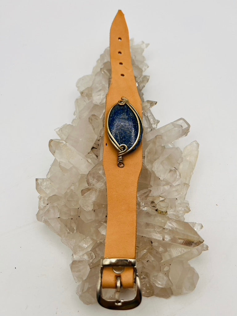 Leather Gem Buckle Bracelet