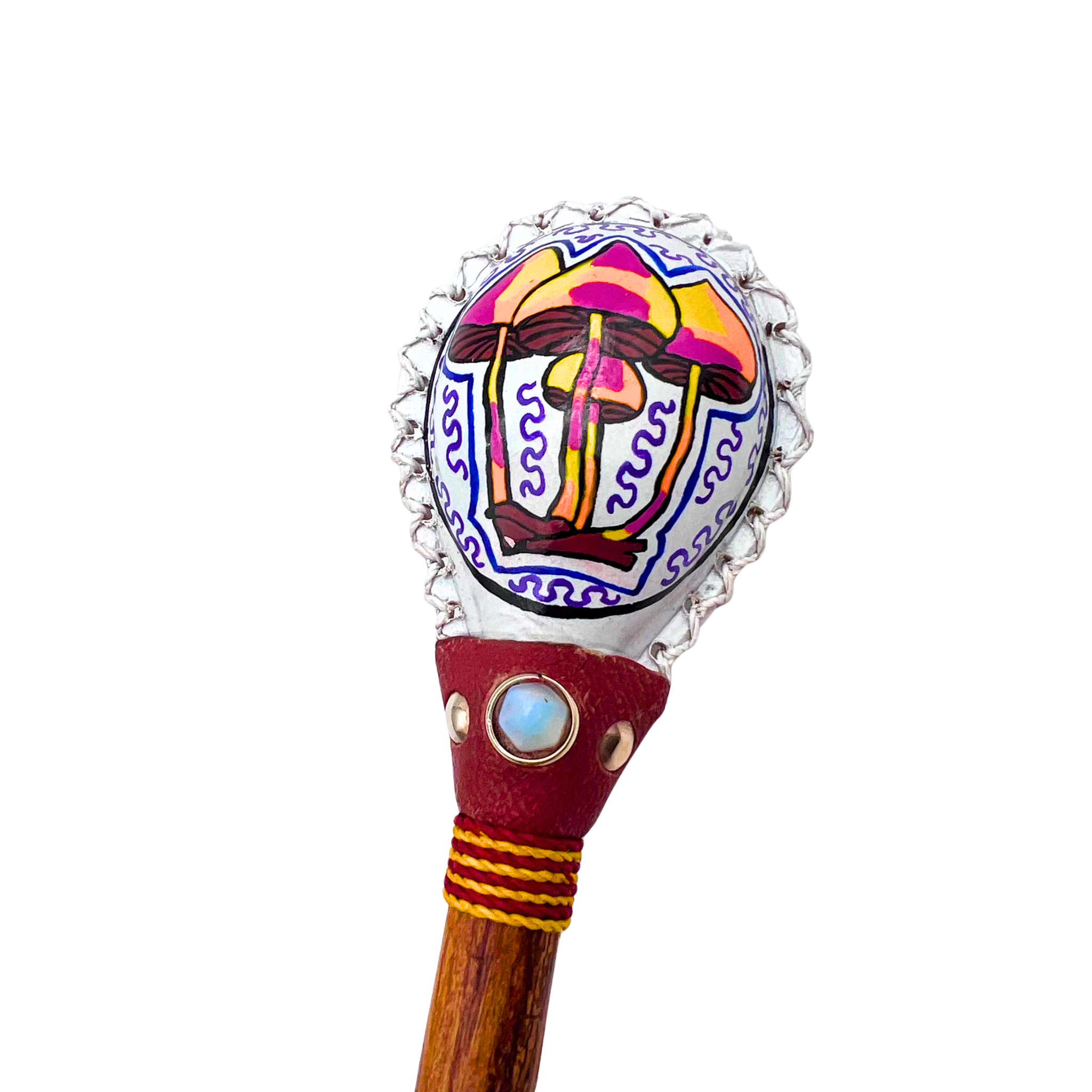 Shipiba Maraca-Leather Top