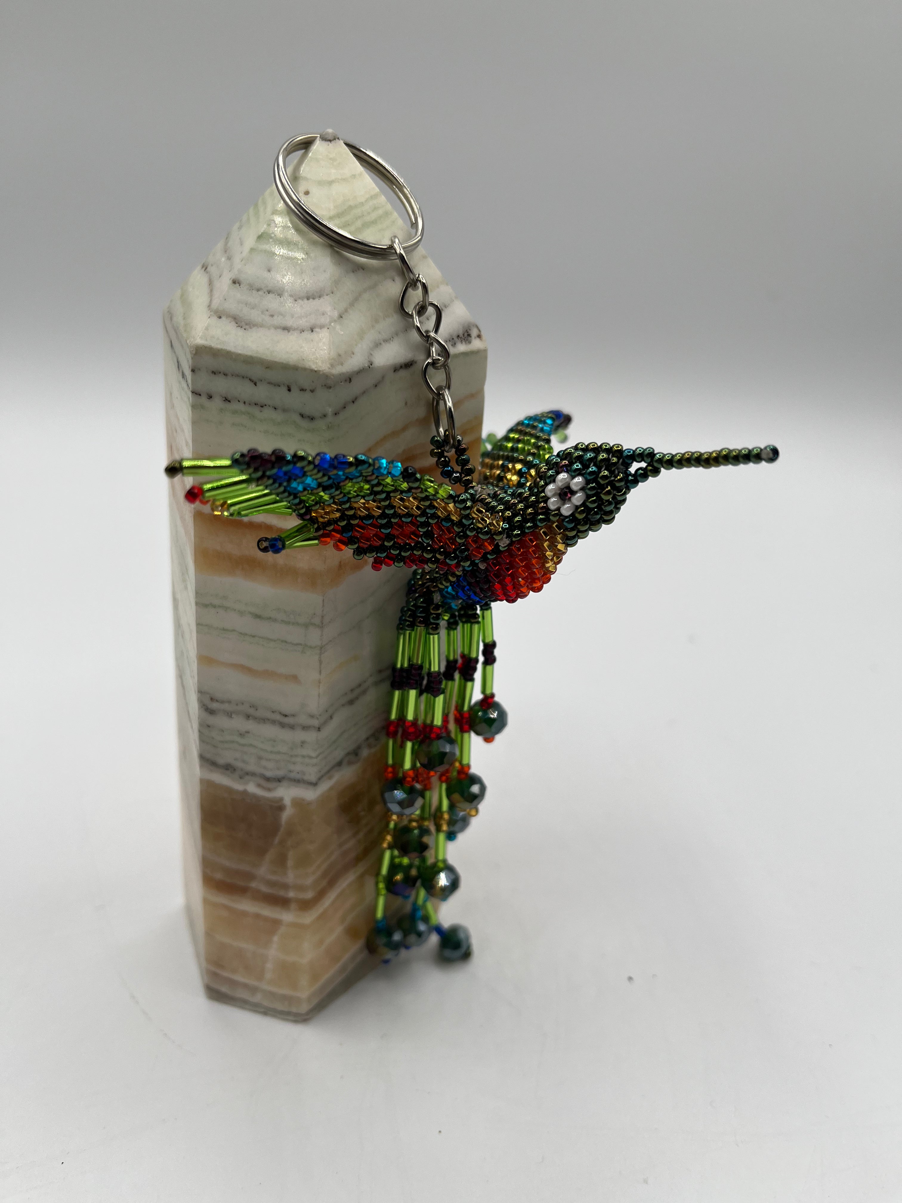 Colibri-Hummingbird Key Chain-Czech Beads