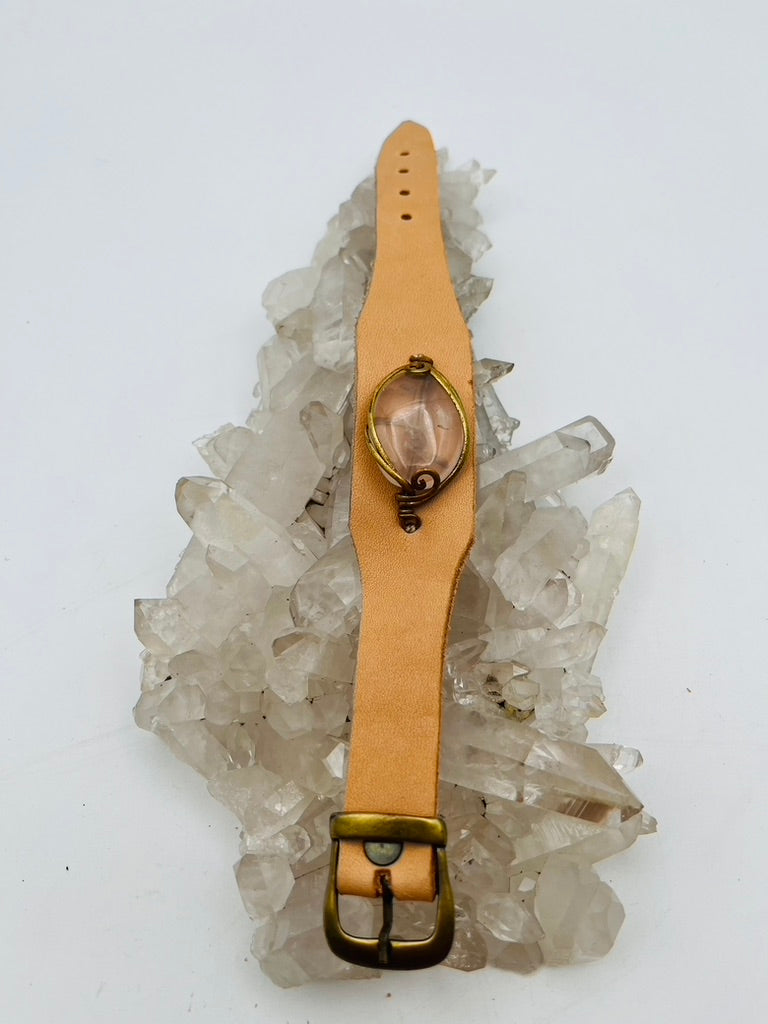 Leather Gem Buckle Bracelet