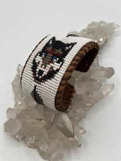 Beaded & Bendable Leather Cuff