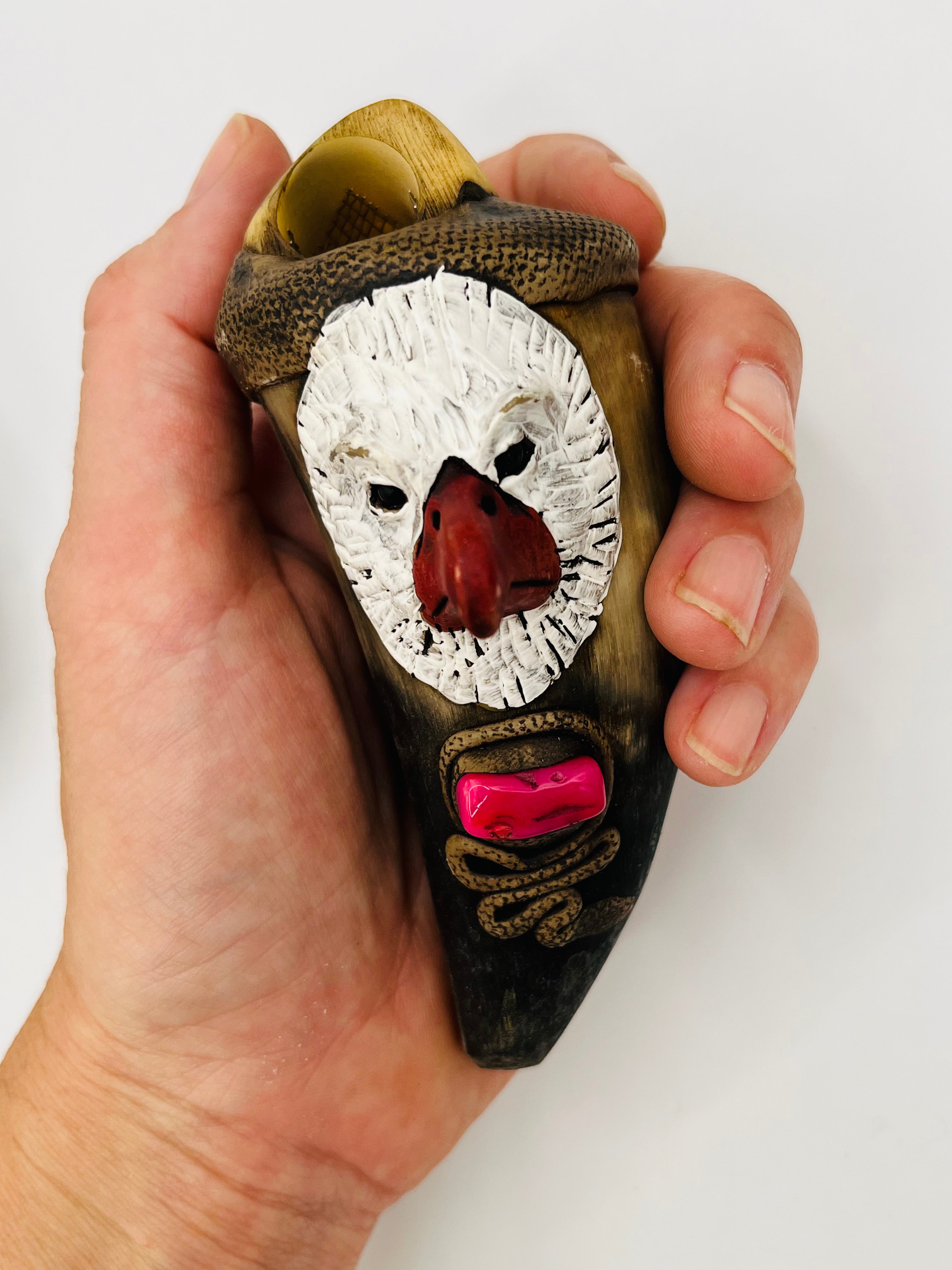 Tagua Seed Head-Bull Horn Pipe