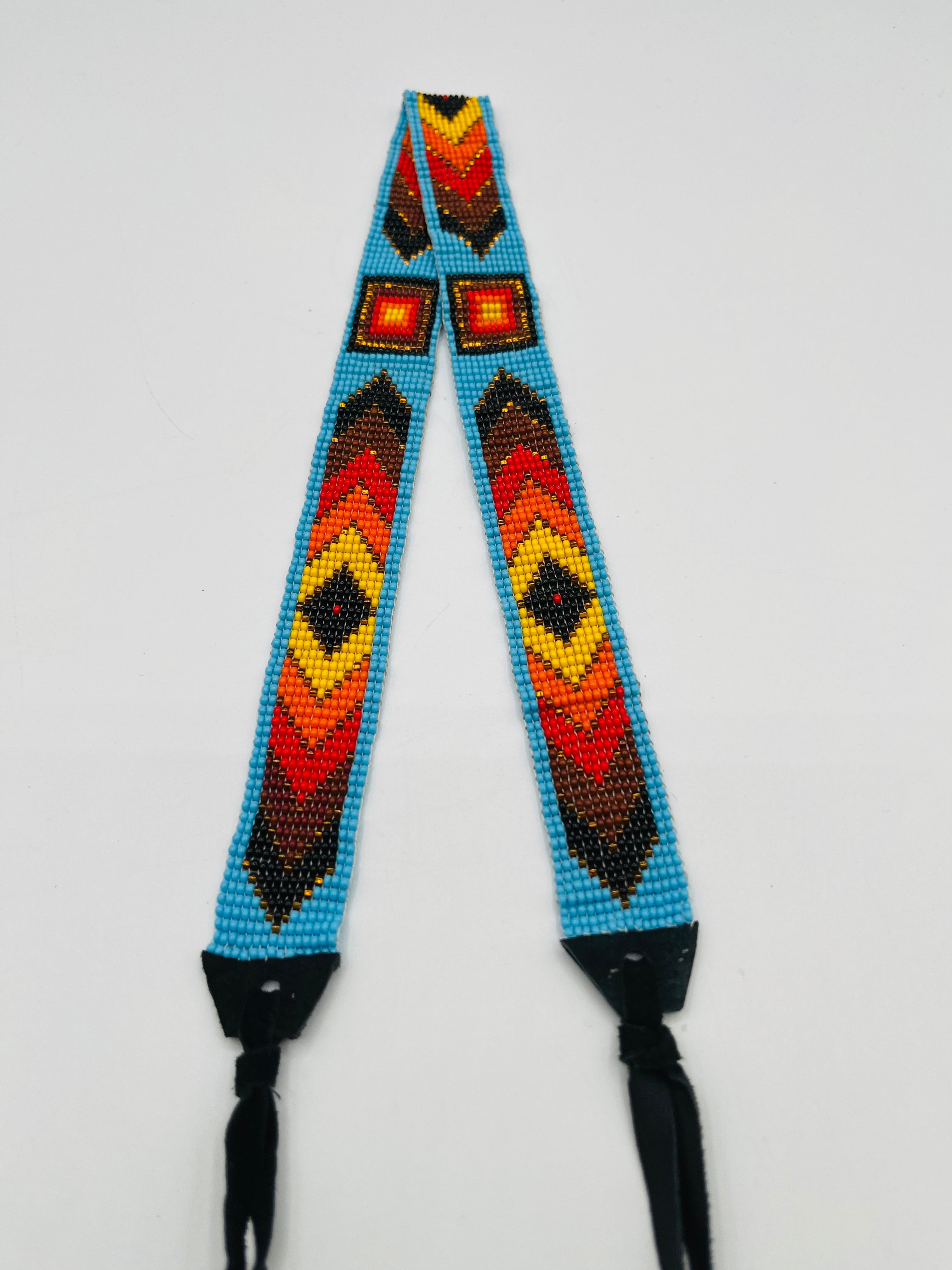 Wide Tie-Up Beaded Hatband