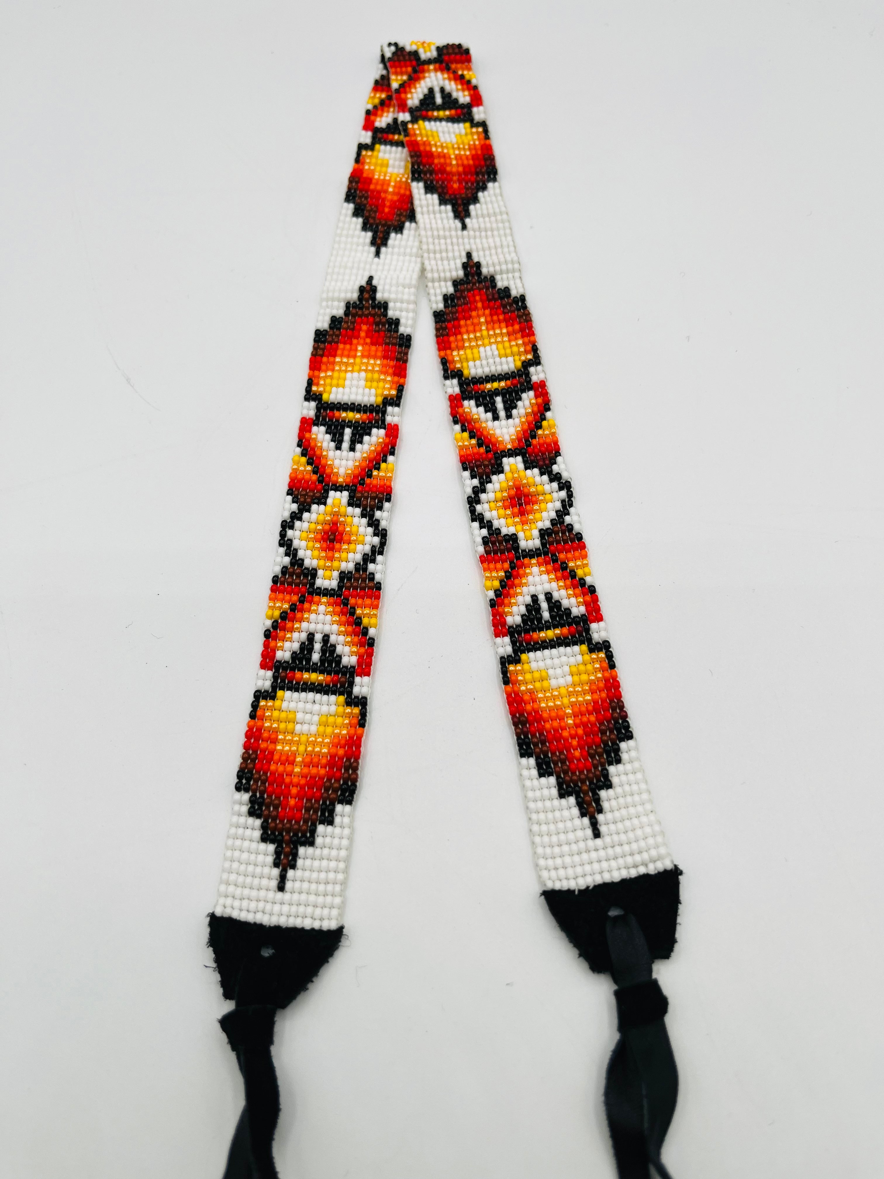 Wide Tie-Up Beaded Hatband