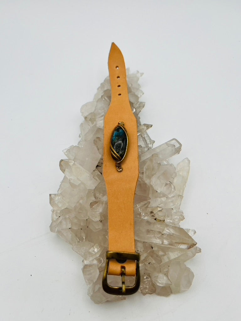 Leather Gem Buckle Bracelet