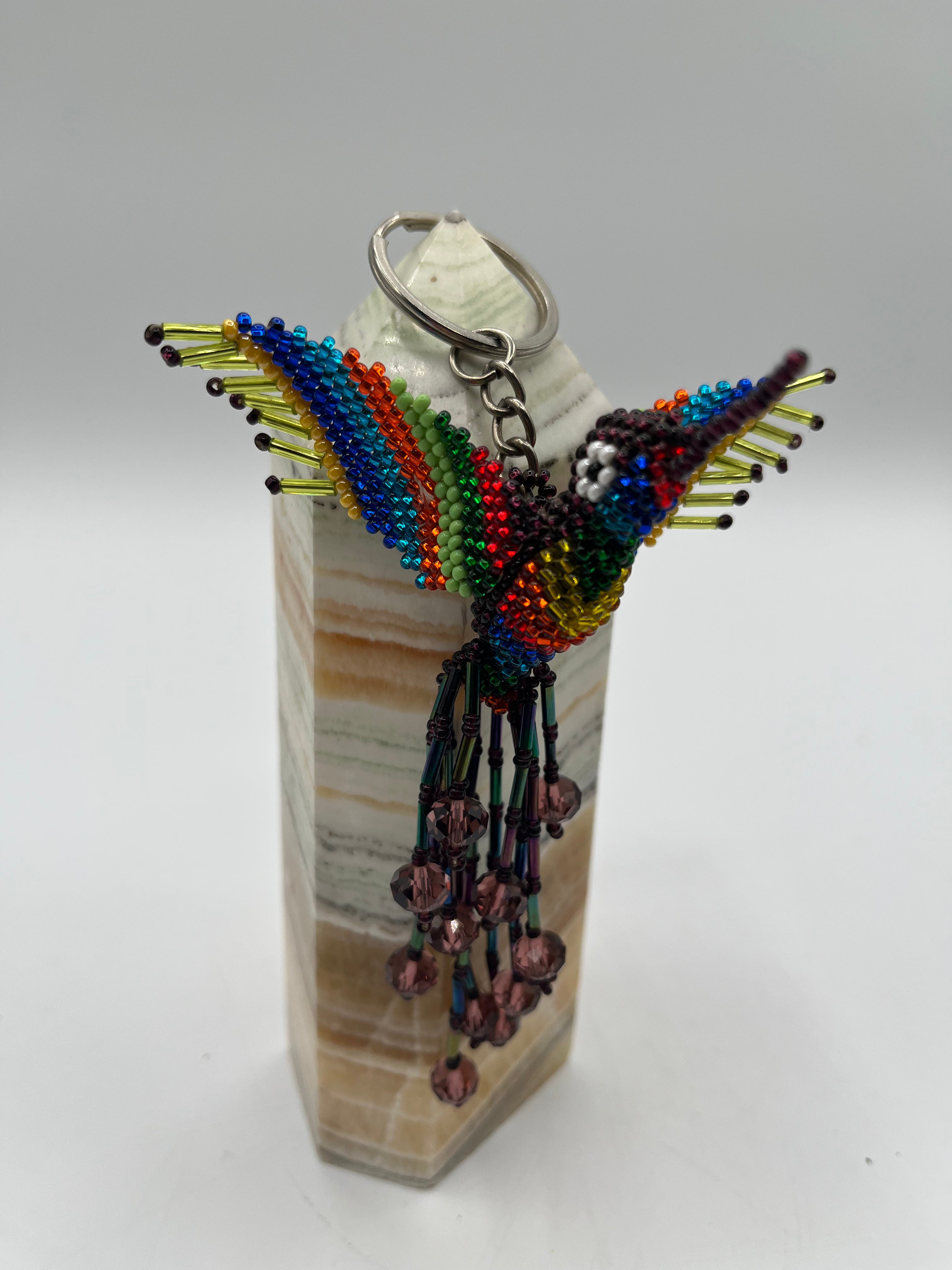 Colibri-Hummingbird Key Chain-Czech Beads