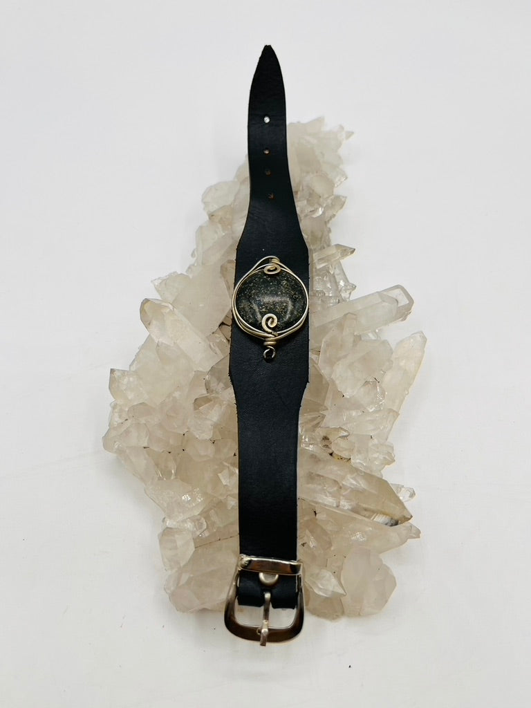 Leather Gem Buckle Bracelet