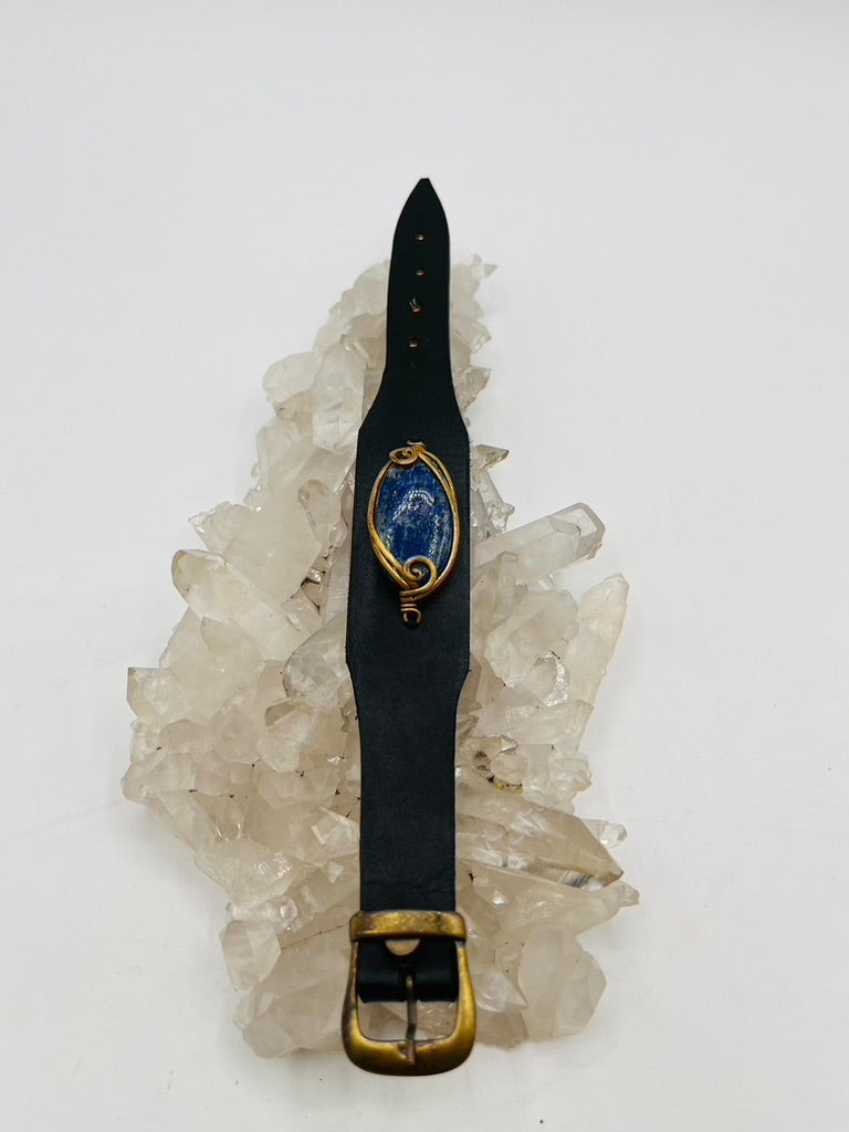 Leather Gem Buckle Bracelet