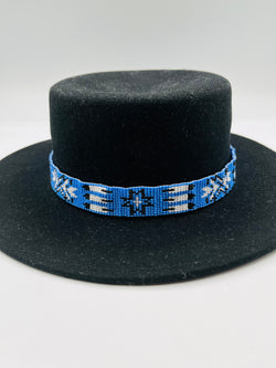 Wide Tie-Up Beaded Hatband