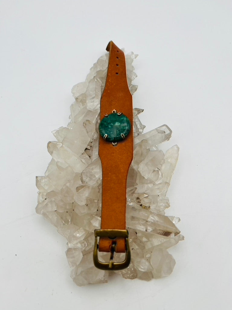 Leather Gem Buckle Bracelet