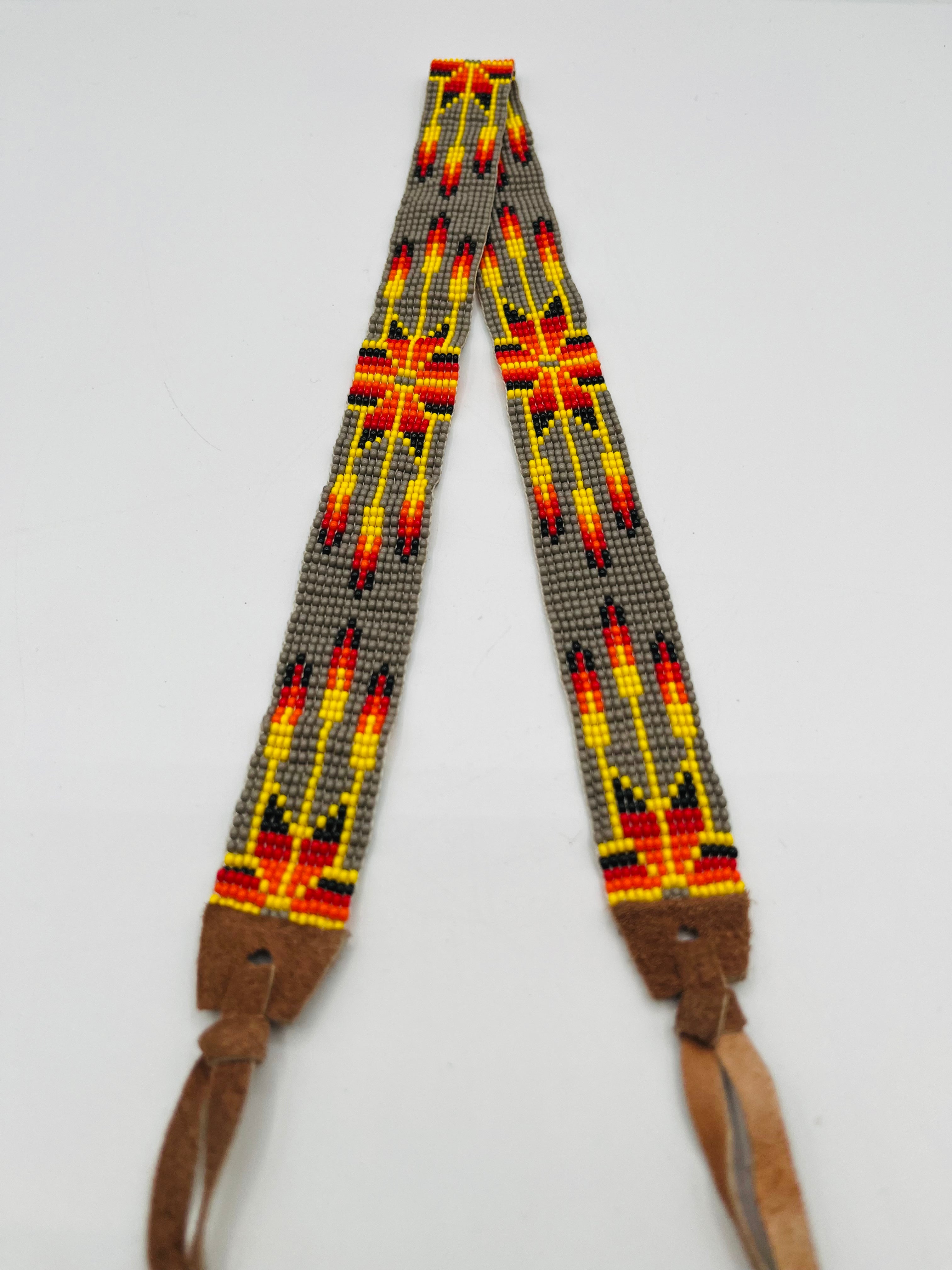 Wide Tie-Up Beaded Hatband