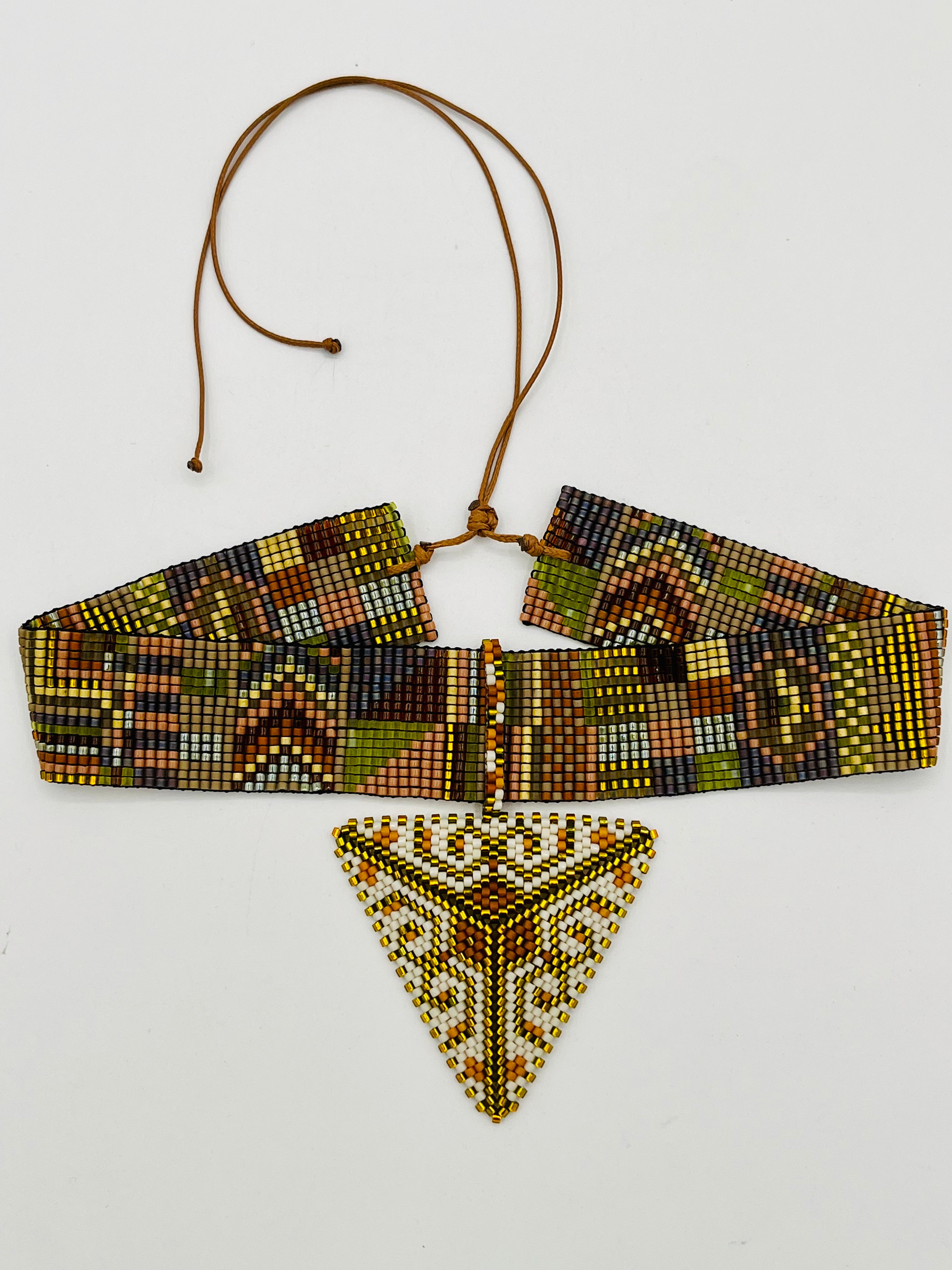 Pyramid Pendant Choker/Headpiece-16 line