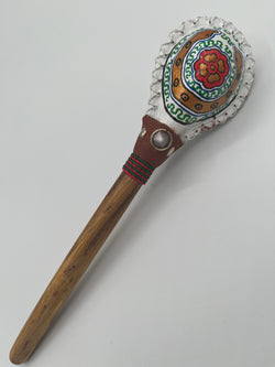 serpent handpainted leather maraca