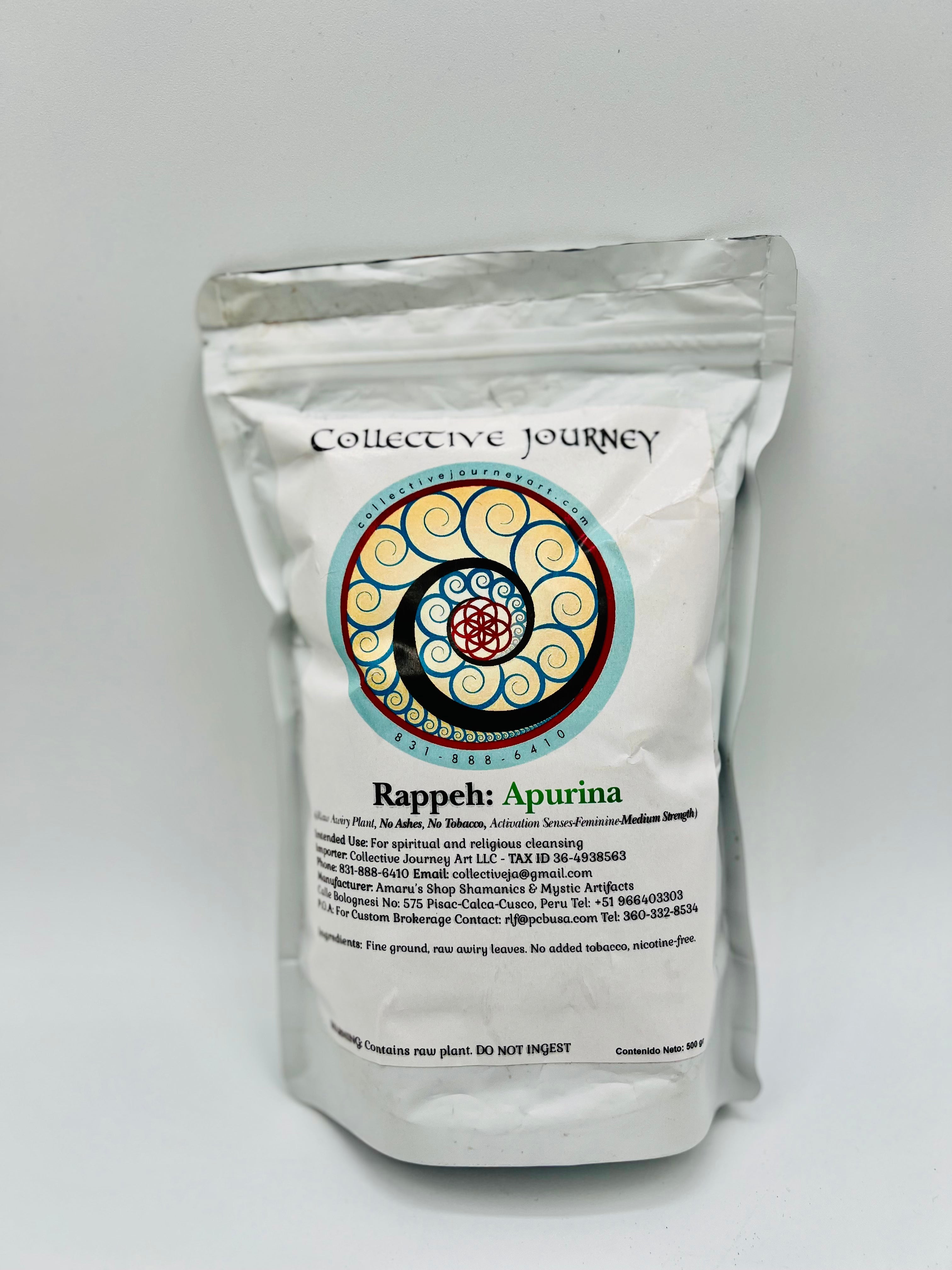 Hapé APURINA Rapé  [Raw Plant, No Ashes, Activation of Senses, Feminine-MEDIUM STRENGTH]