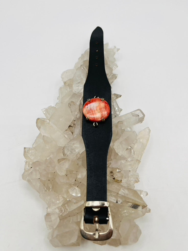 Leather Gem Buckle Bracelet