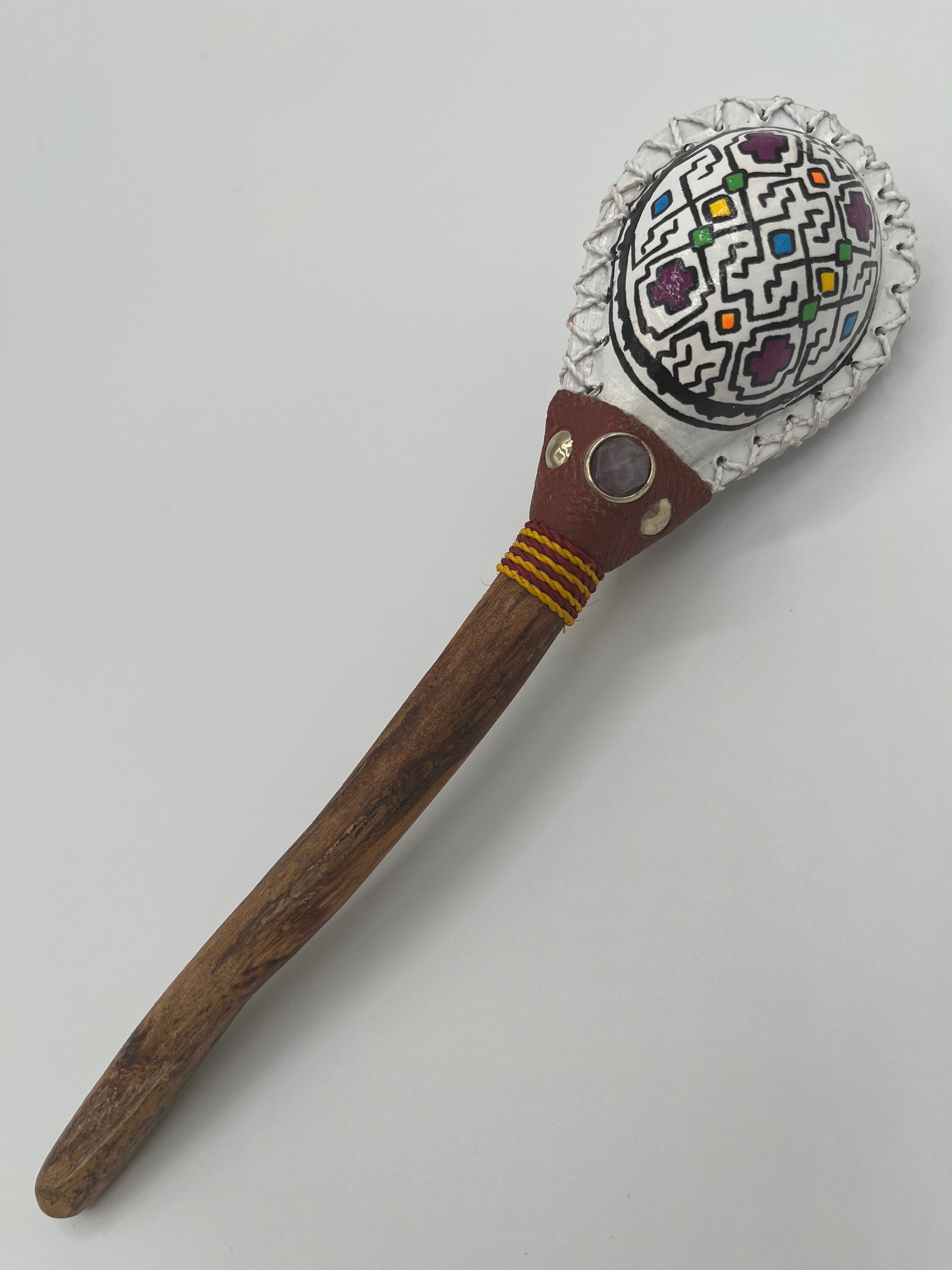 icaros handpainted leather maraca