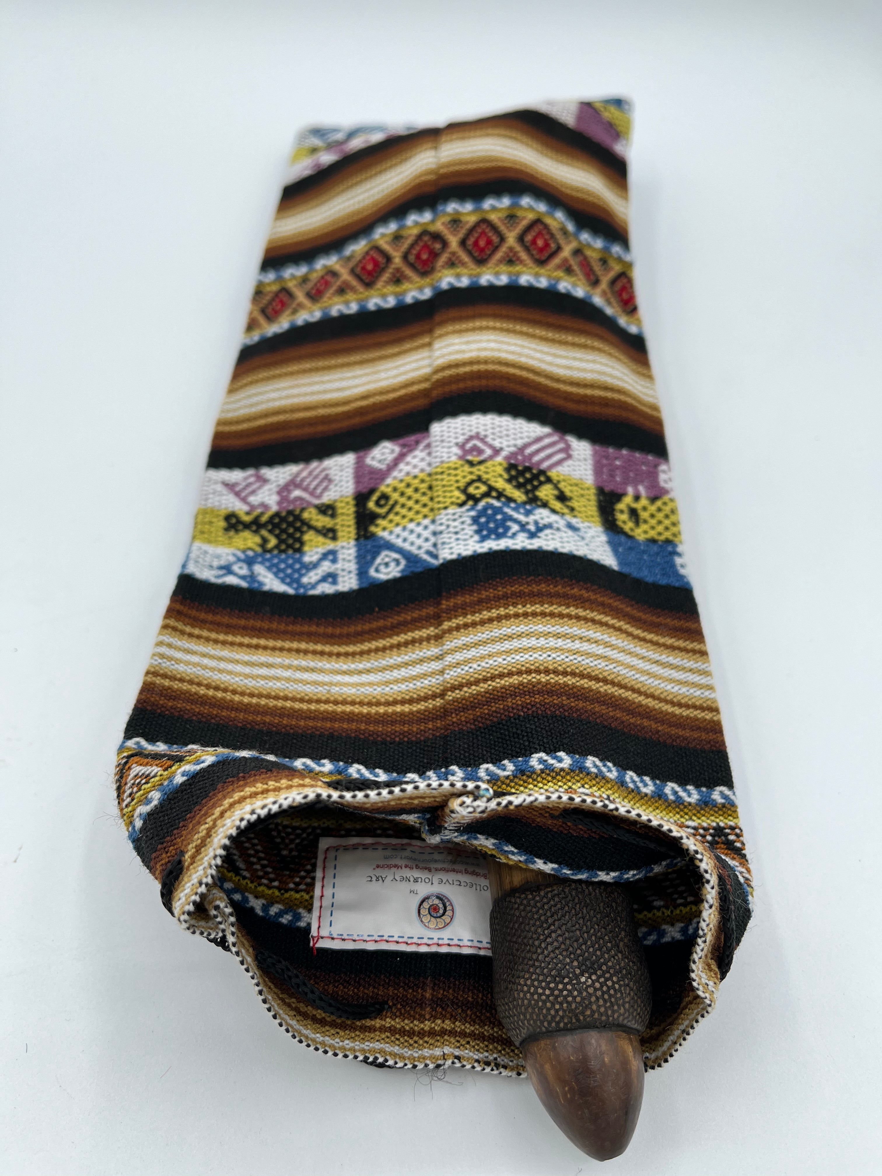 Handcrafted jaguar pipe in drawstring carrying bag Collective Journey Art