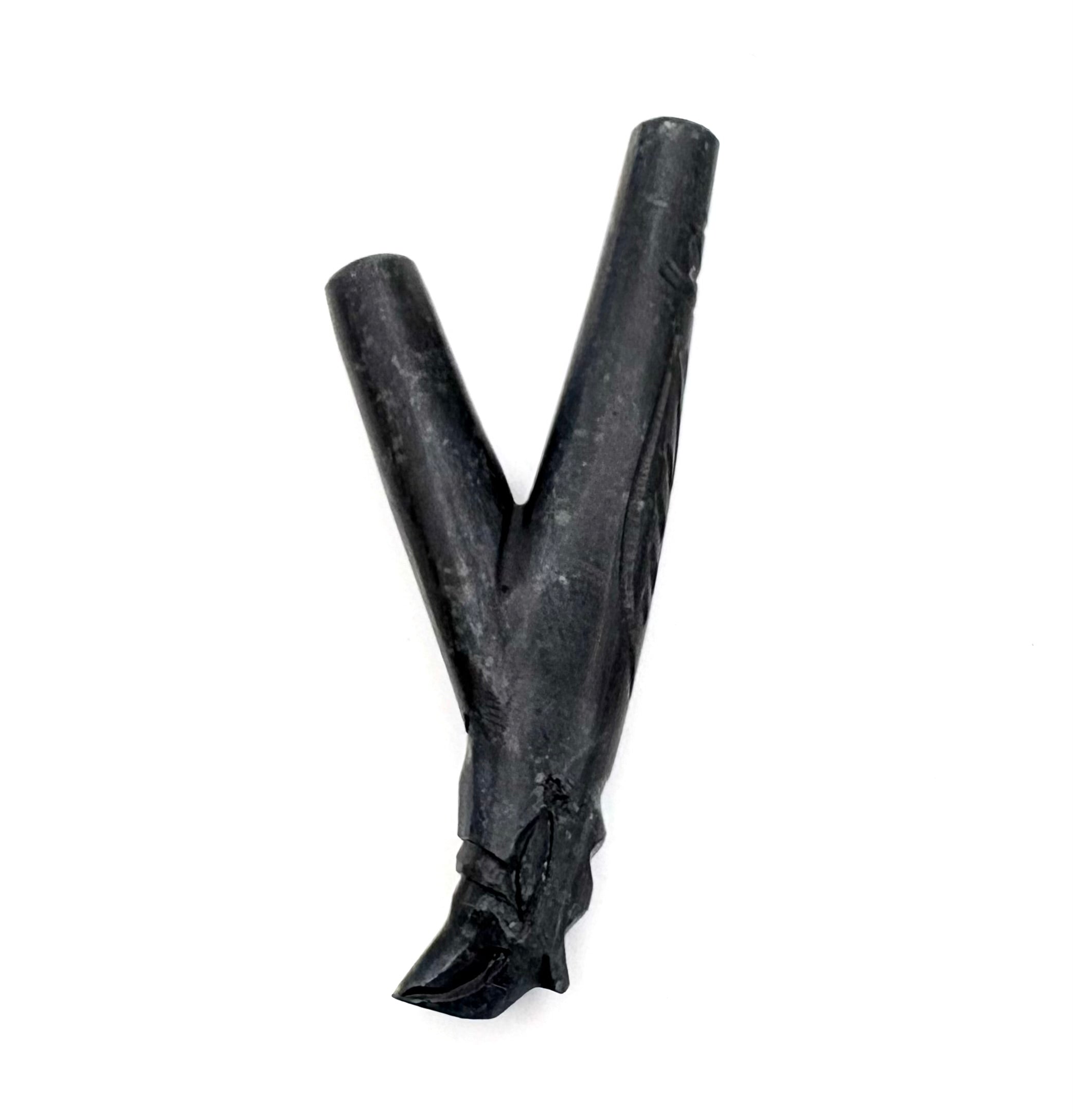 Black Serpentine Stone Kuripe-Self Hapé Applicator