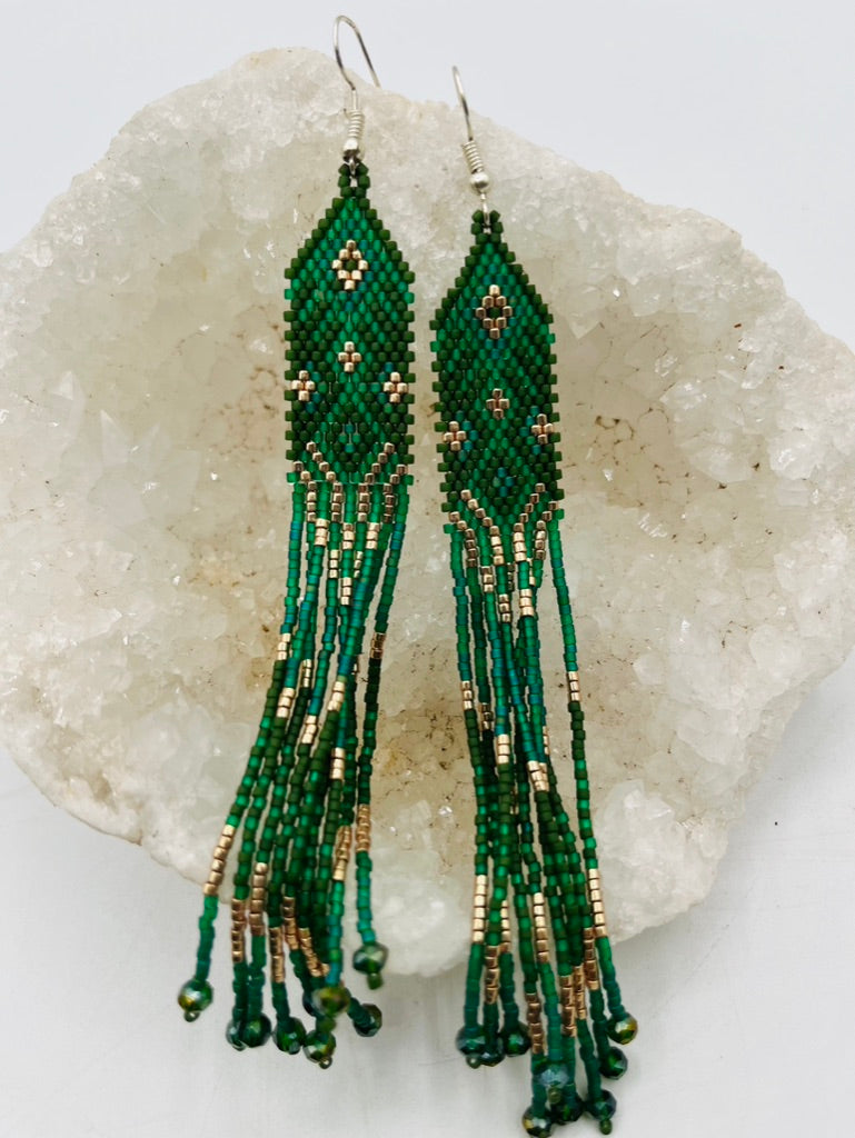 Native Earrings DarkGreen