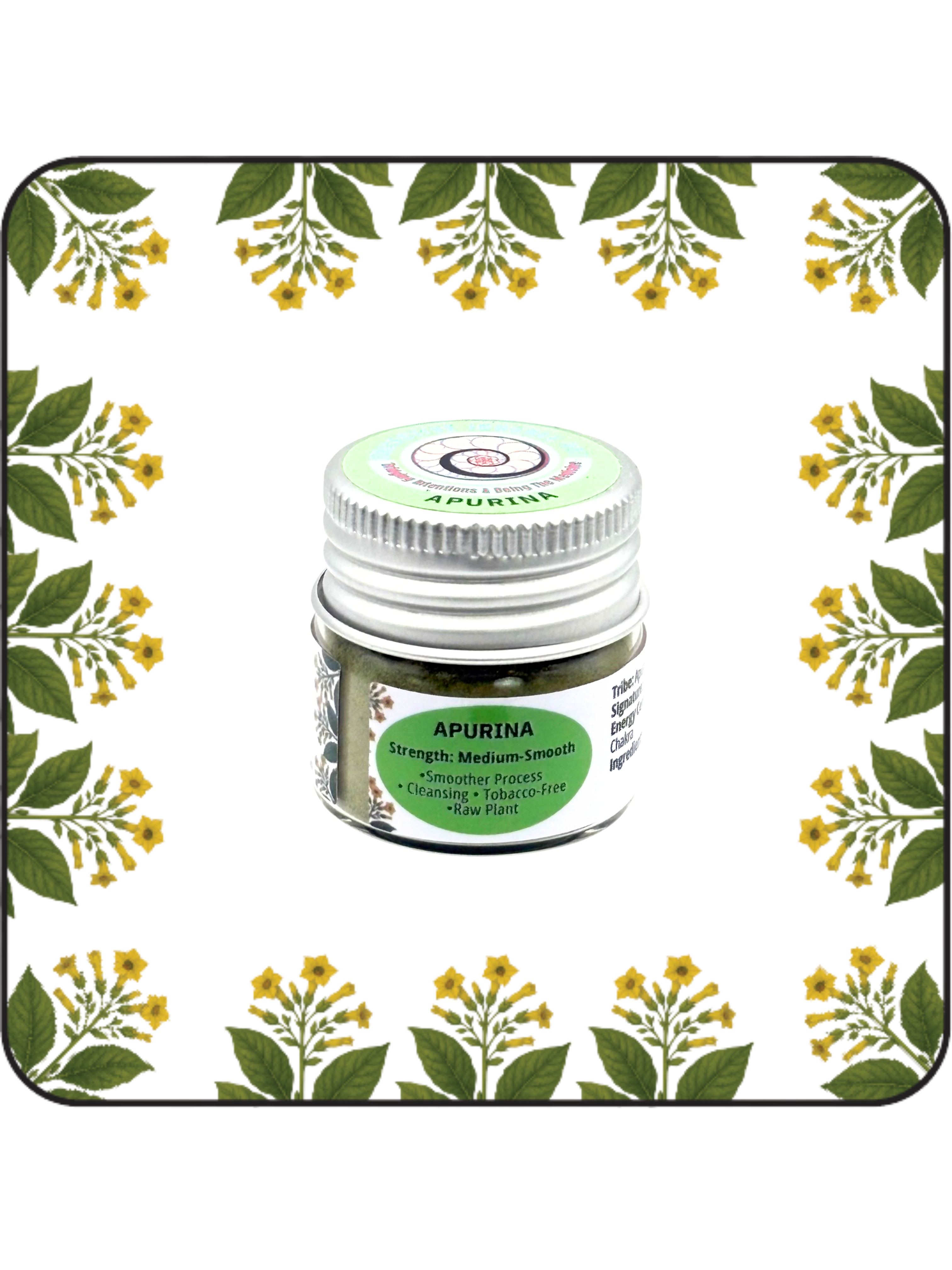 Apurina hapé small bottle (6g), grounding blend for strength and energetic stability