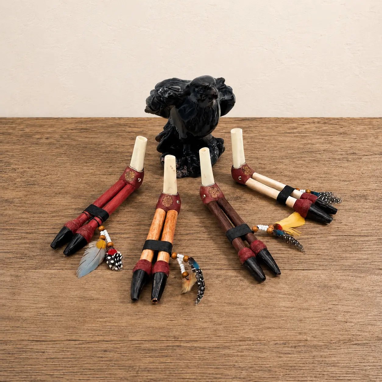 Black Tip Double-Nostril Tepi | Handcrafted Hapé Serving Applicator by Collective Journey Art
