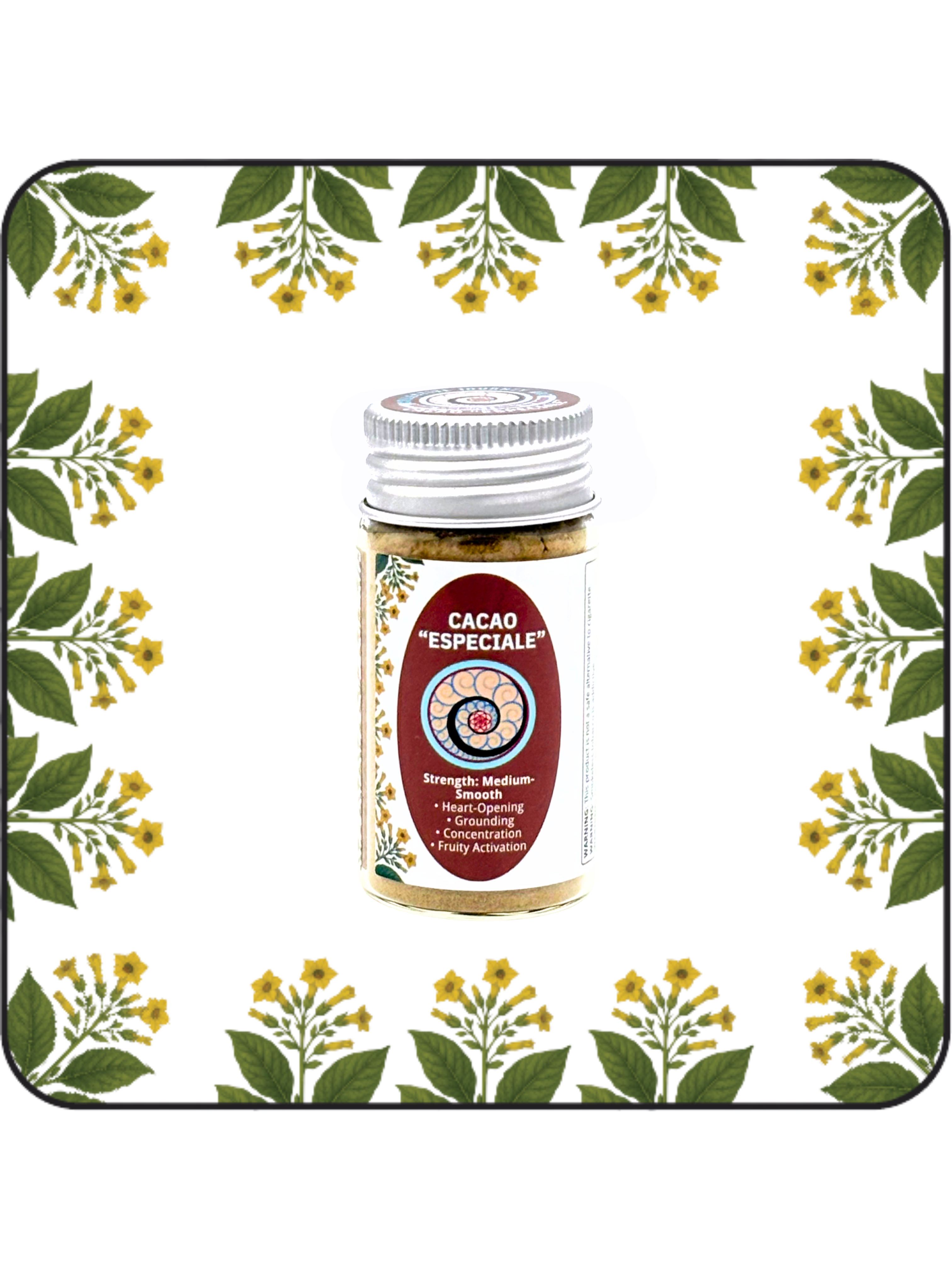 Cacao Especiale hapé medium bottle (16g), uplifting blend for clarity and balanced presence