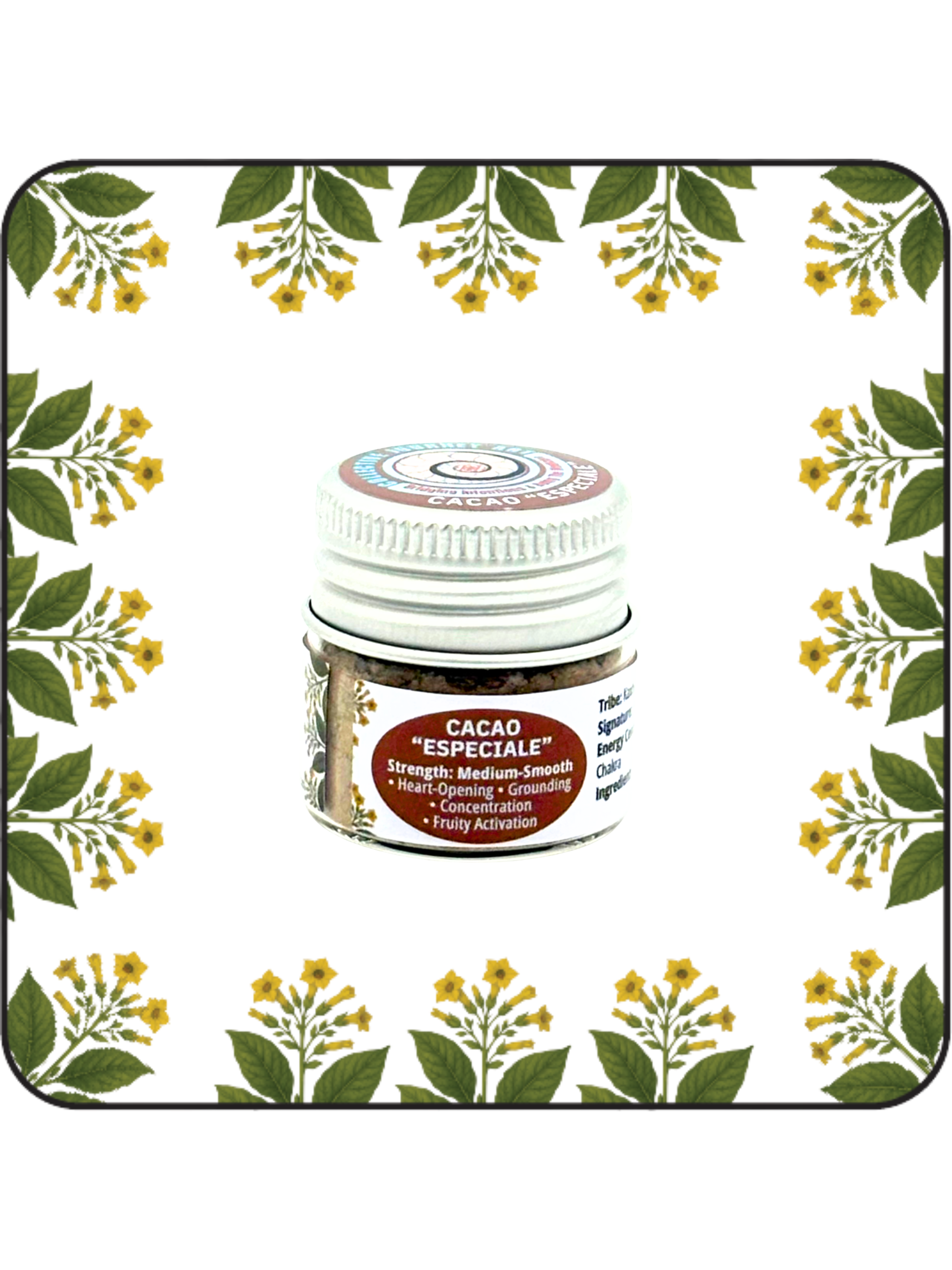 Cacao Especiale hapé small bottle (6g), cacao blend for warmth, focus, and emotional grounding