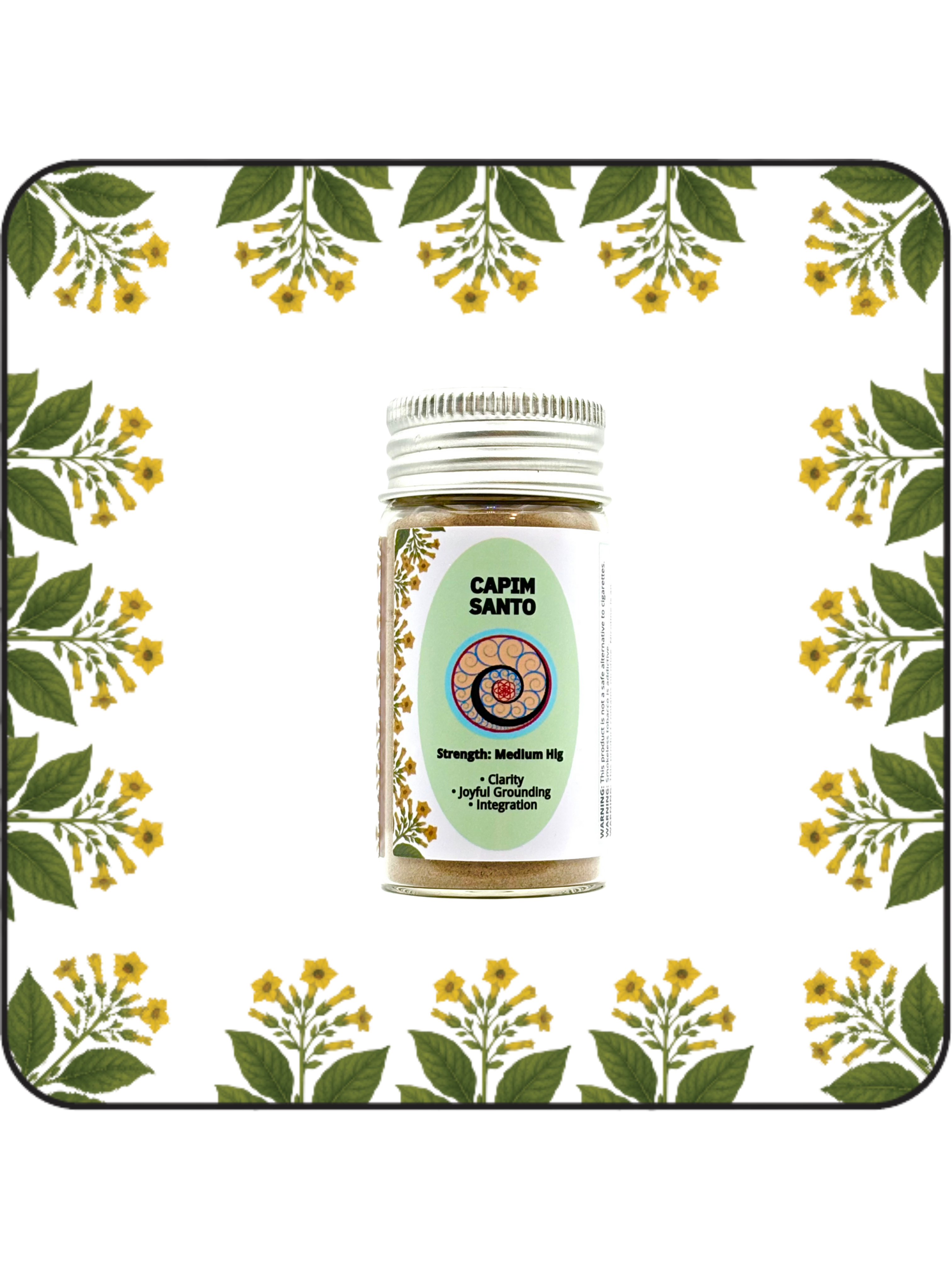 16g medium Capim Santo hapé (rapé) jar by Collective Journey Art – authentic Amazonian forest medicine for clarity, grounding and integration.