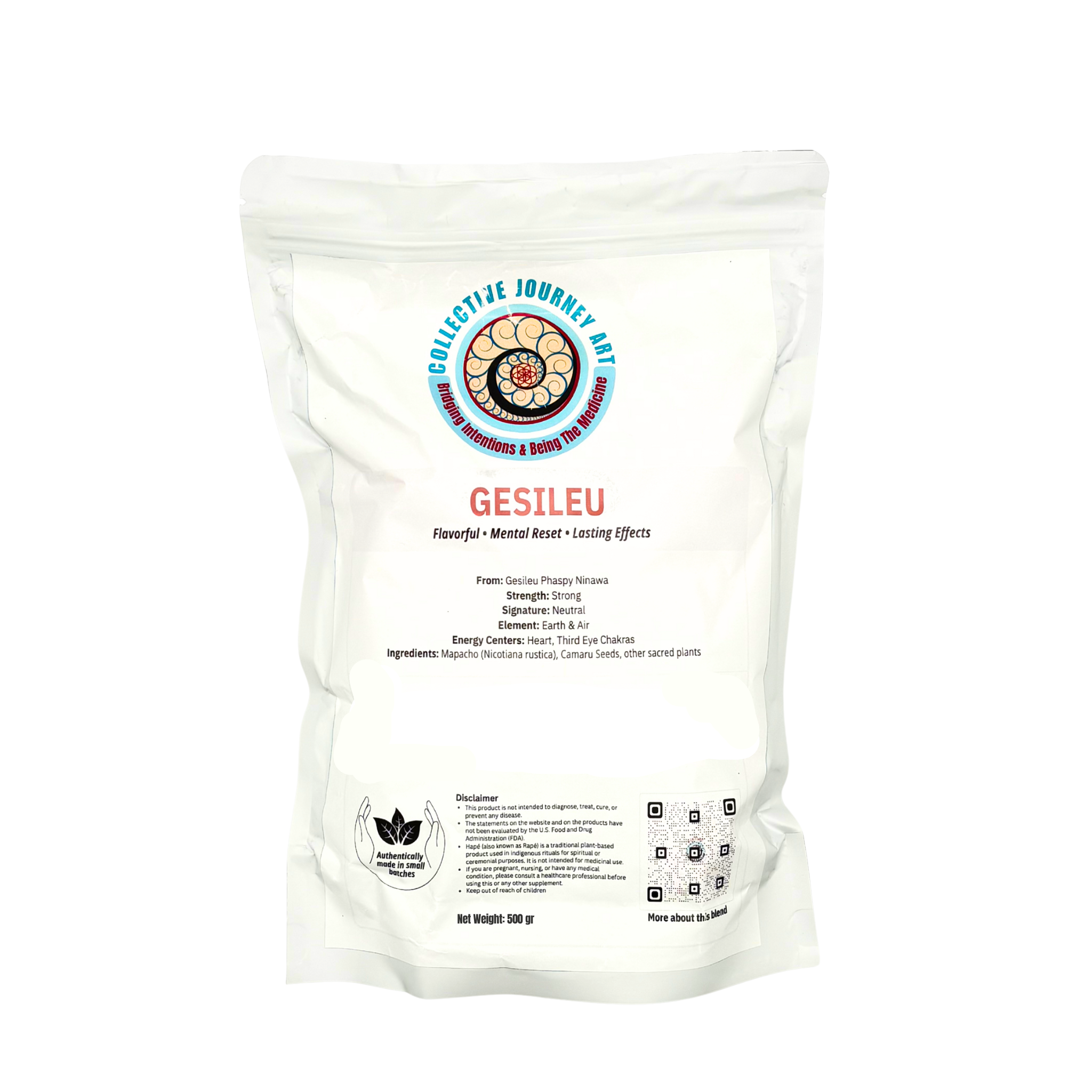 Gesileu hapé 500g bulk, Amazonian blend for focus and steady awareness