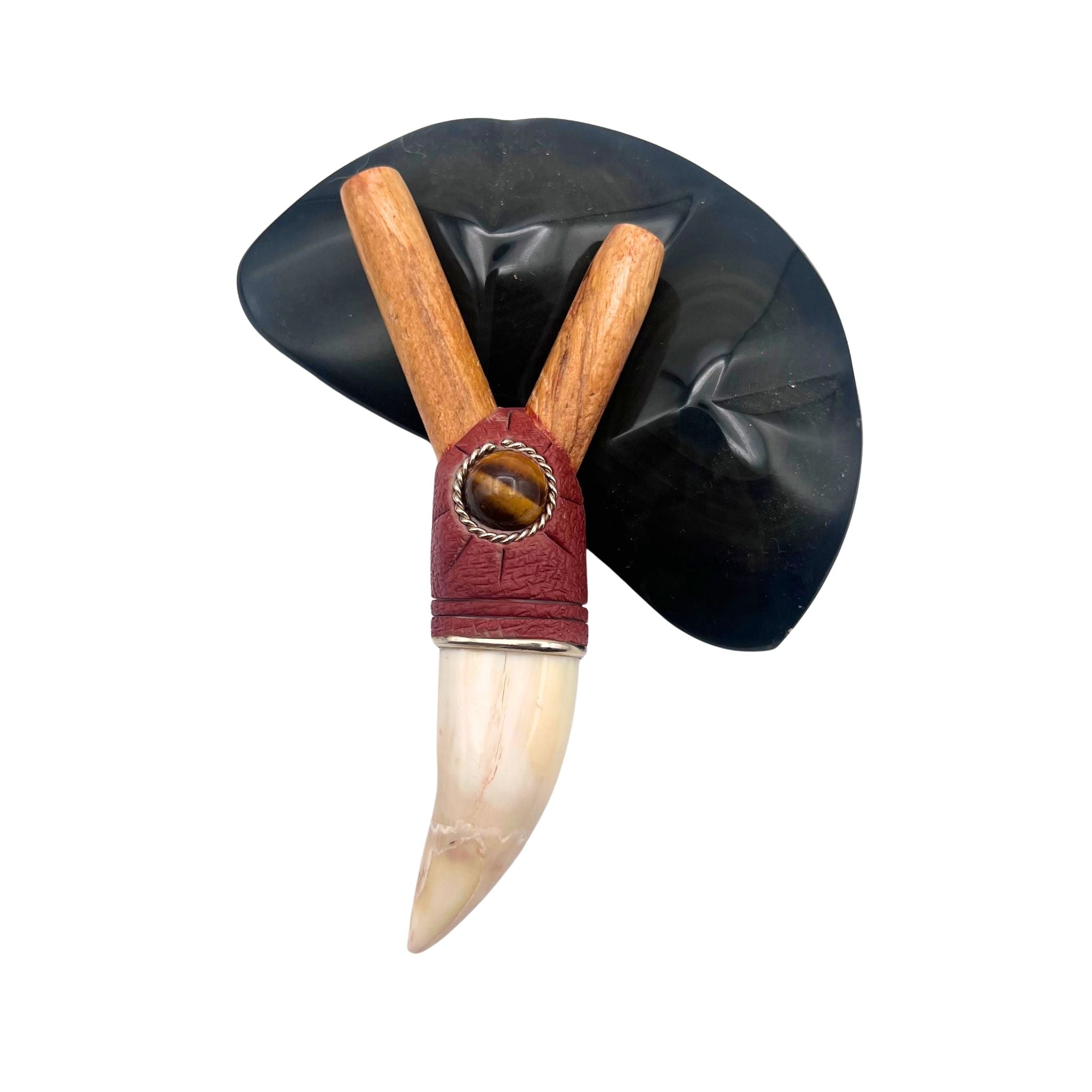 palo santo kuripe with sea lion fang ,self applicator of hapé