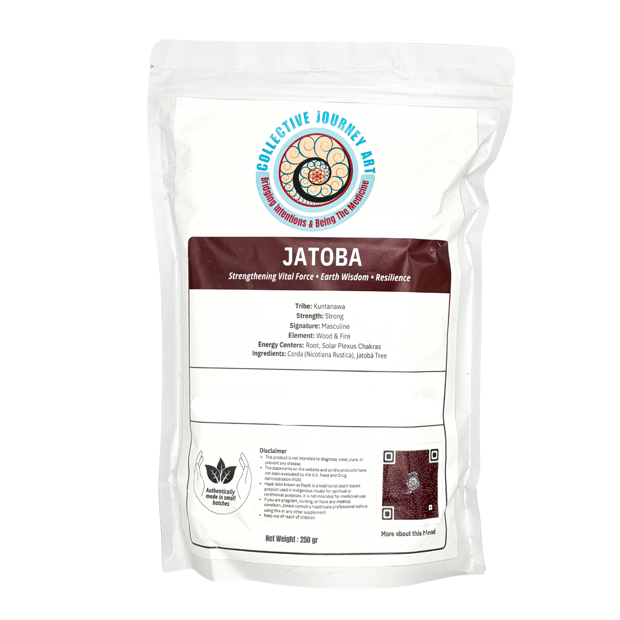 Jatobá hapé 250g bulk, strengthening blend for grounding and physical alignment
