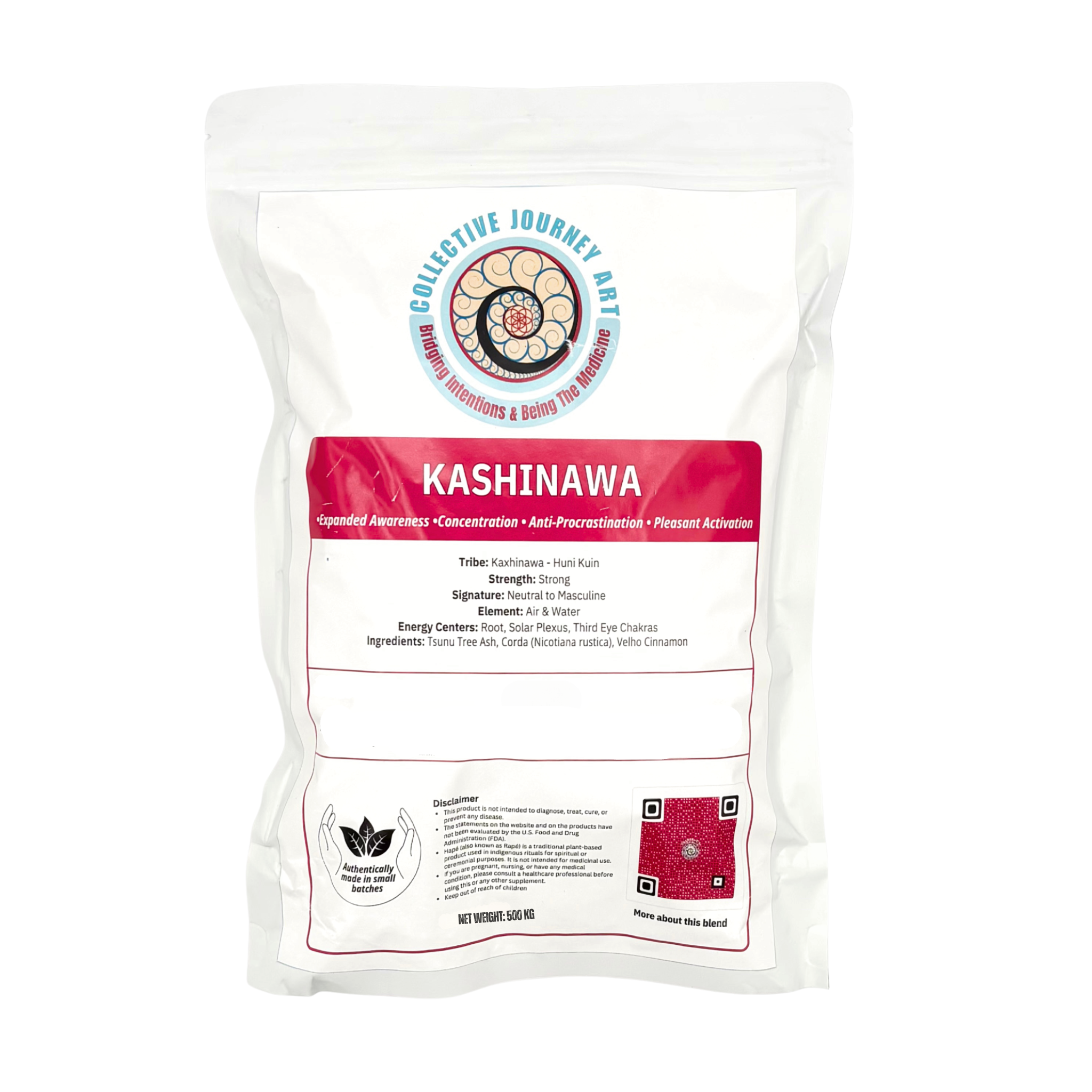 Kashinawa Hapé Medicine in bulk 500g packaging , used for expanded awareness and concentration.