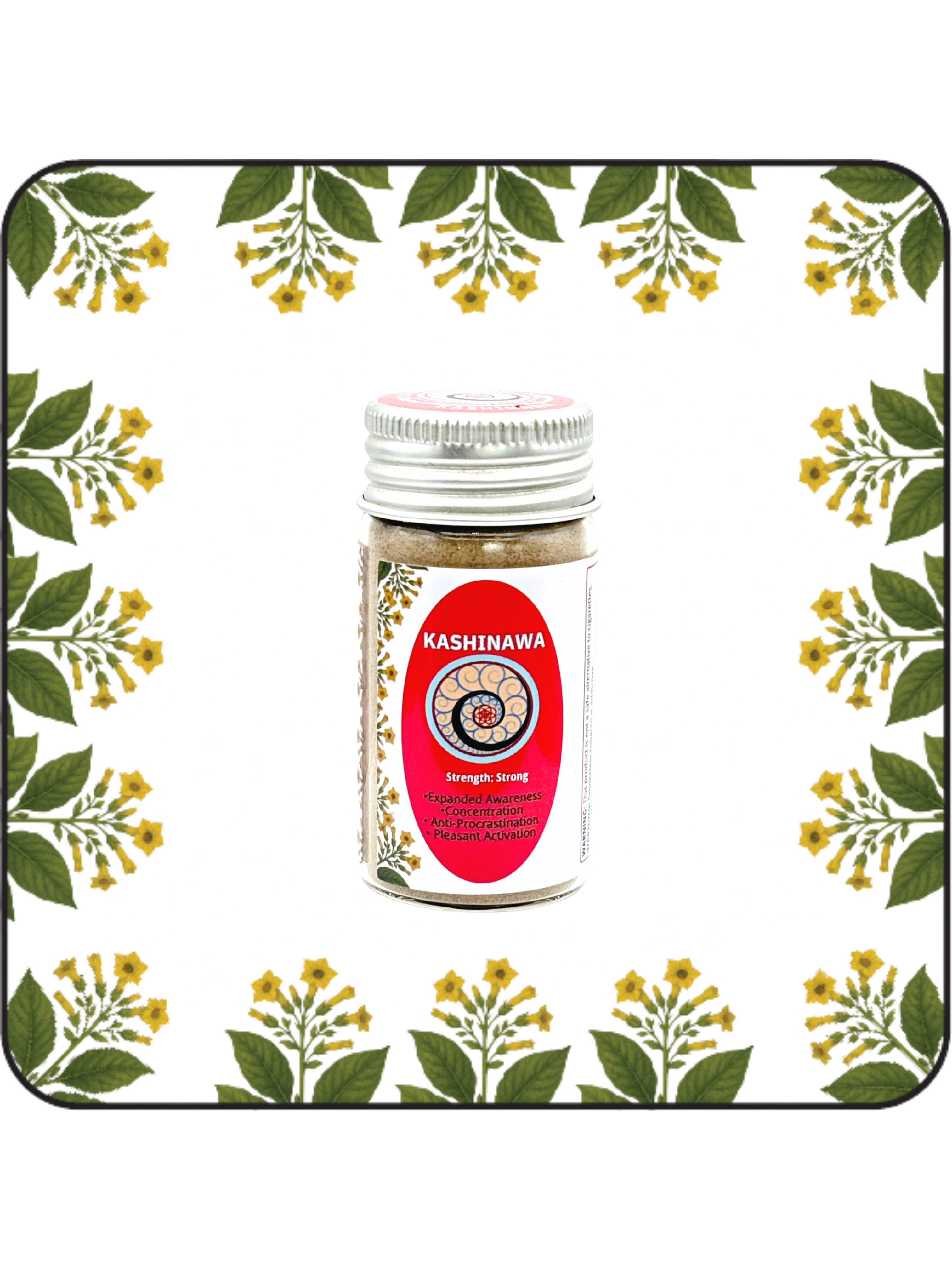 Medium 16g kashinawa hapé (rapé) jar by Collective Journey Art authentic Amazonian forest medicine blend used for expanded awareness and concentration.