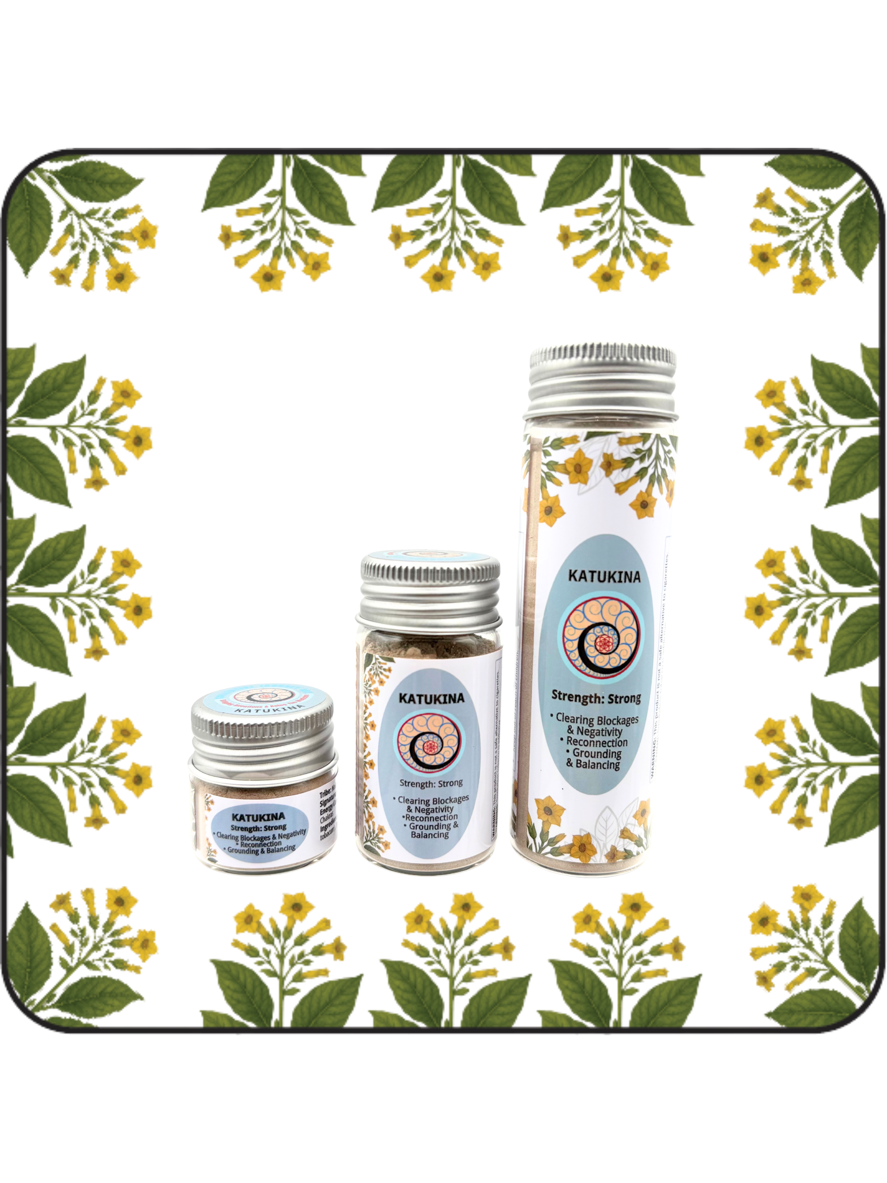 Katukina hapé three bottle set, strong traditional blend for grounding, clarity, and focus