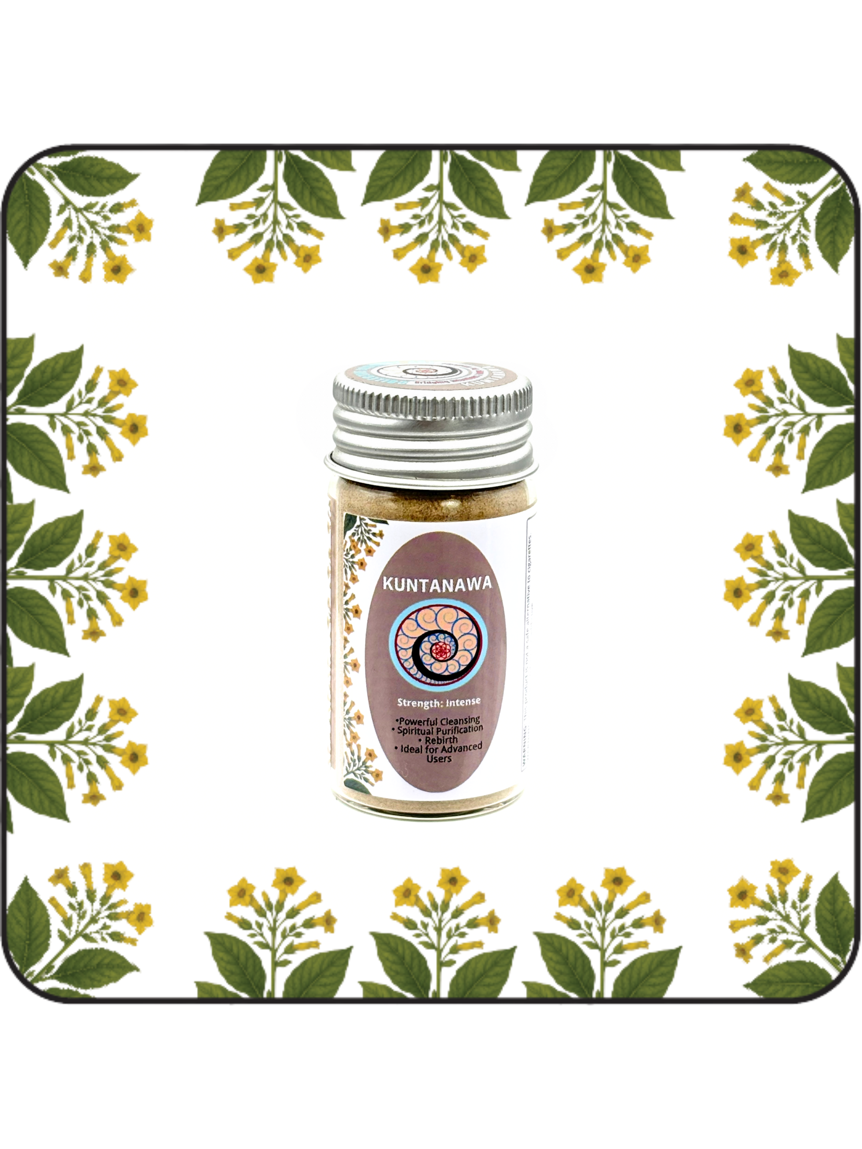Medium 16g Kuntanawa hapé (rapé) jar by Collective Journey Art – authentic Amazonian forest medicine blend handcrafted by the Kuntanawa people, known as the People of the Palm, for grounding, focus, and spiritual strength.