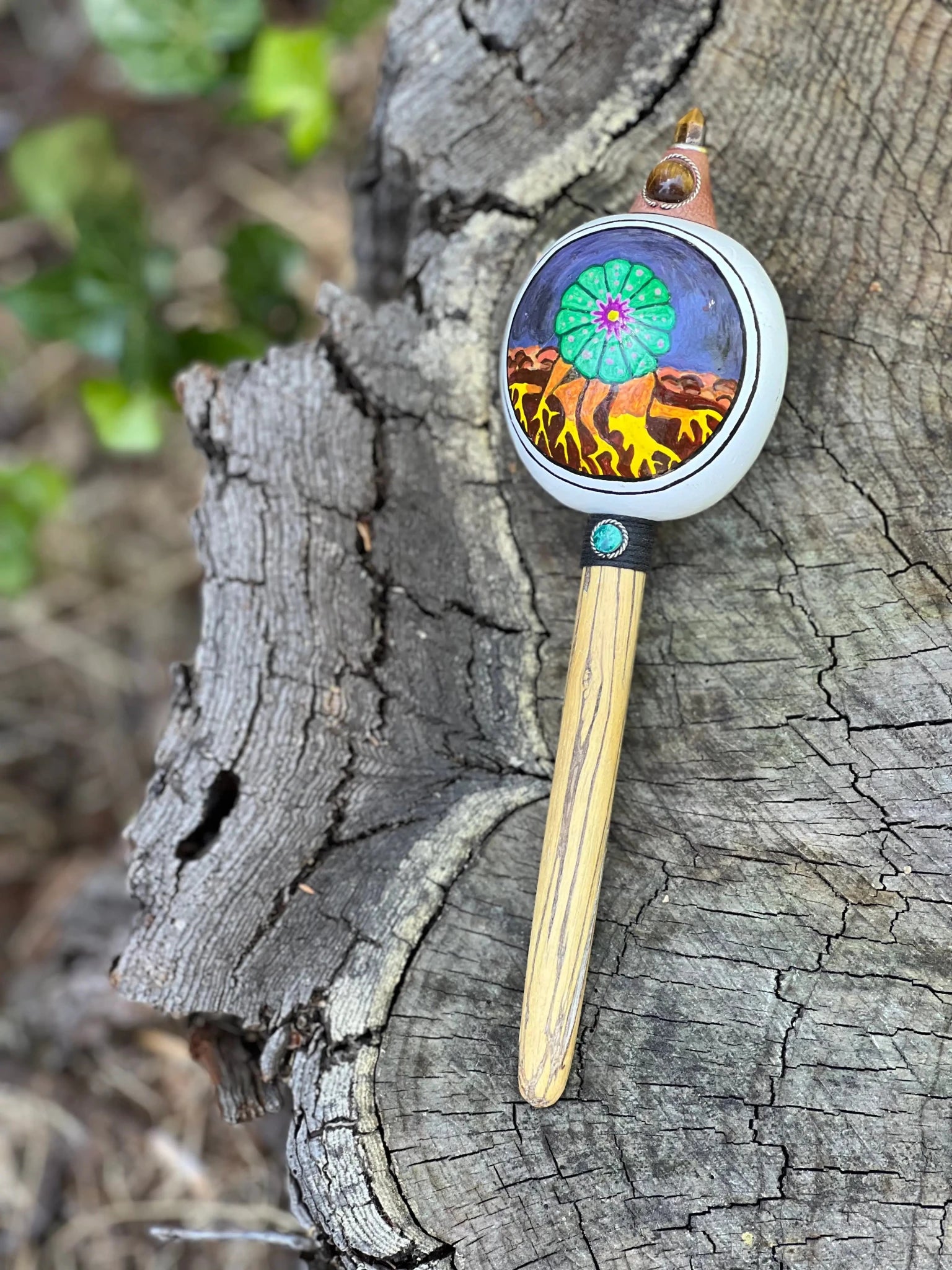 Maraca Wingo Gourd Shaker by Collective Journey Art