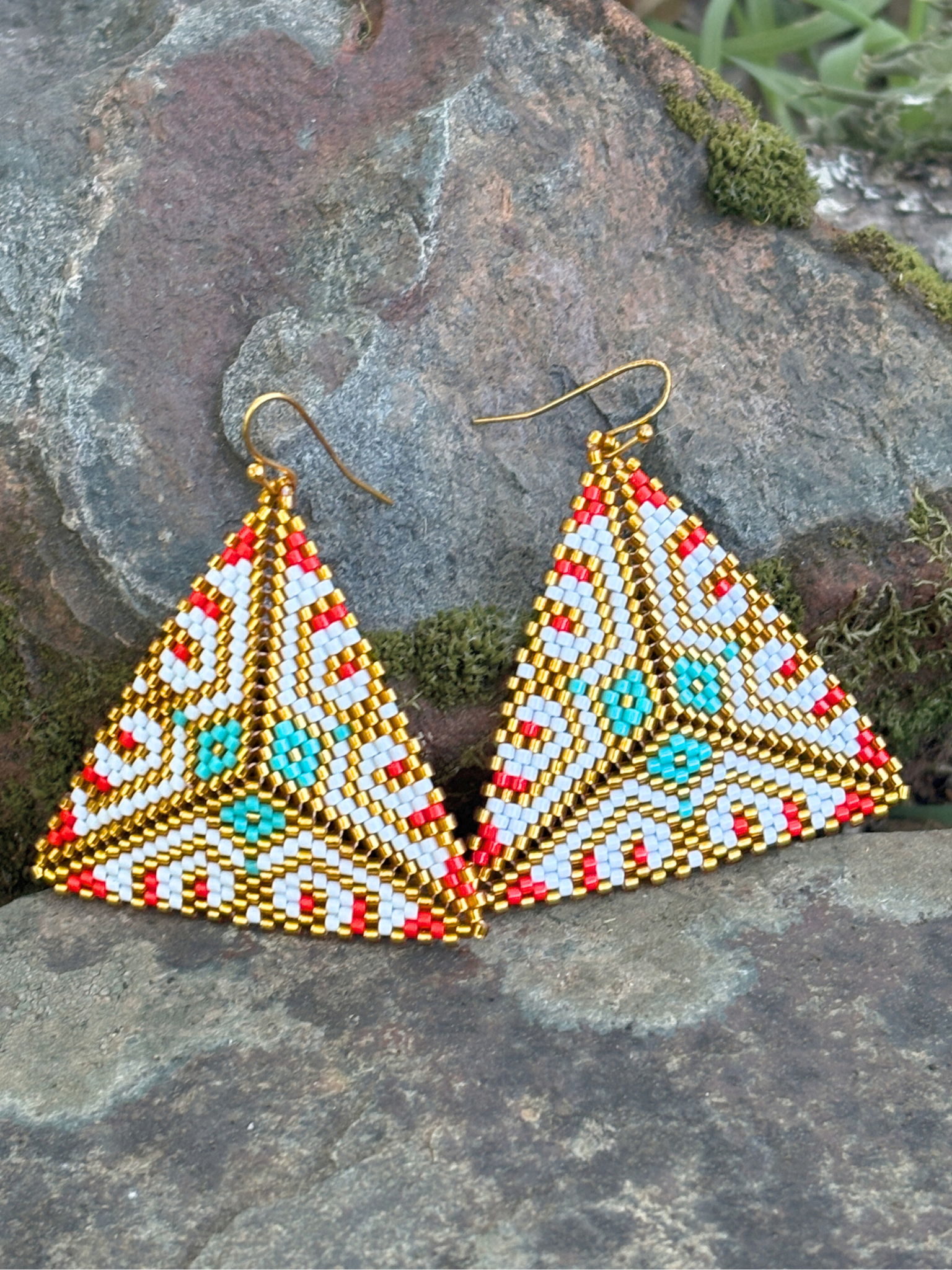 Pyramid Earrings by Collective Journey Art