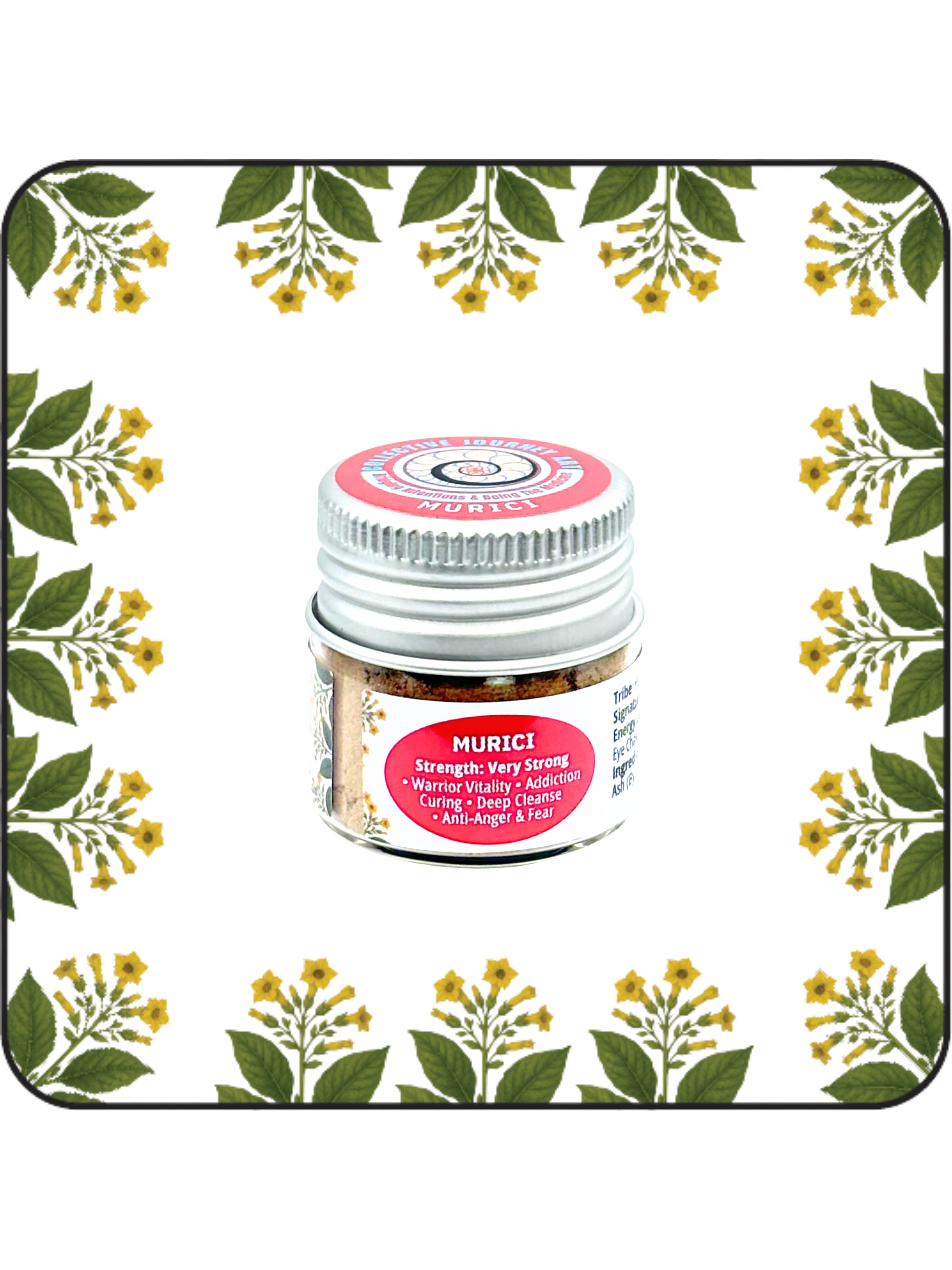 Small 6g Murici hapé (rapé) jar by Collective Journey Art – authentic Amazonian forest medicine blend.